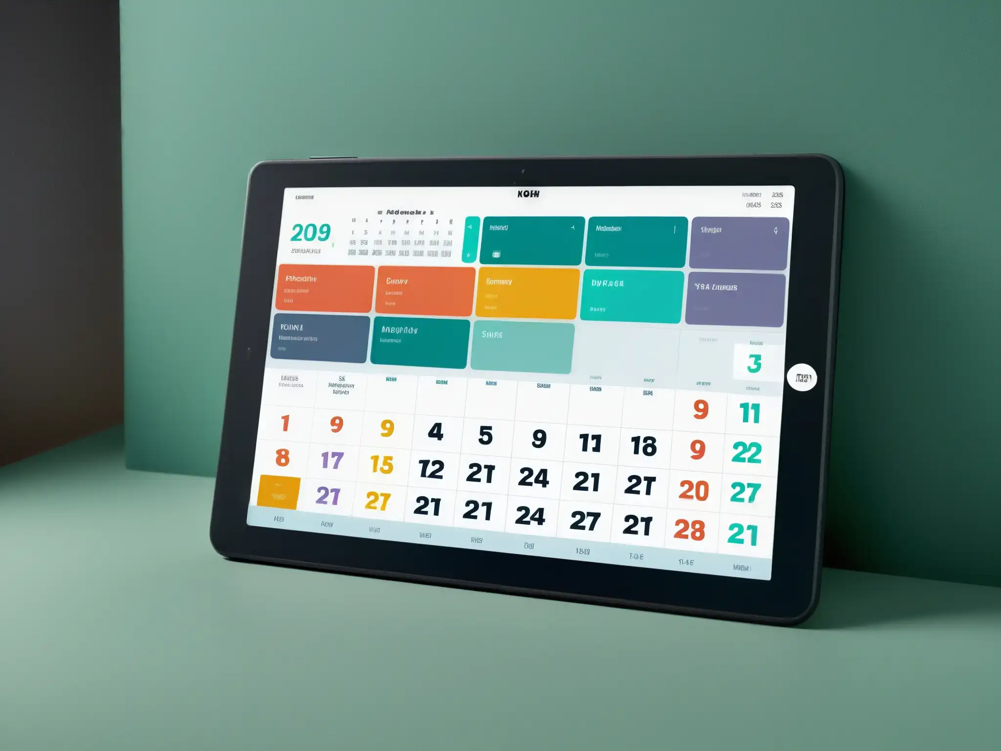Calendario digital sincronizado con videoconferencias Sincronizar agenda y videoconferencias en un moderno calendario digital, transmitiendo eficiencia y productividad en un entorno profesional