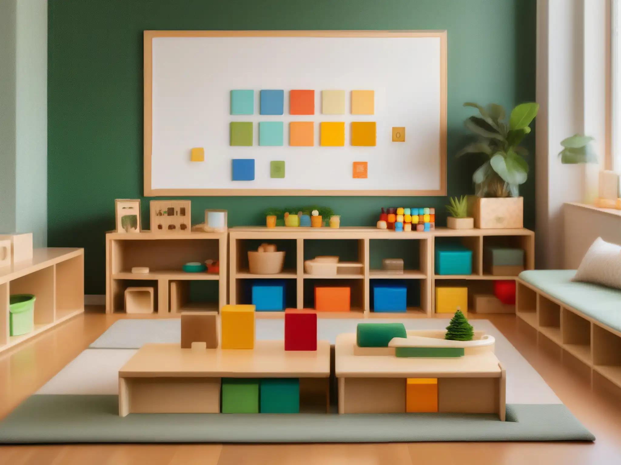 Aula virtual Montessori: ambiente acogedor y moderno Un aula virtual acogedora y moderna con ambiente Montessori
