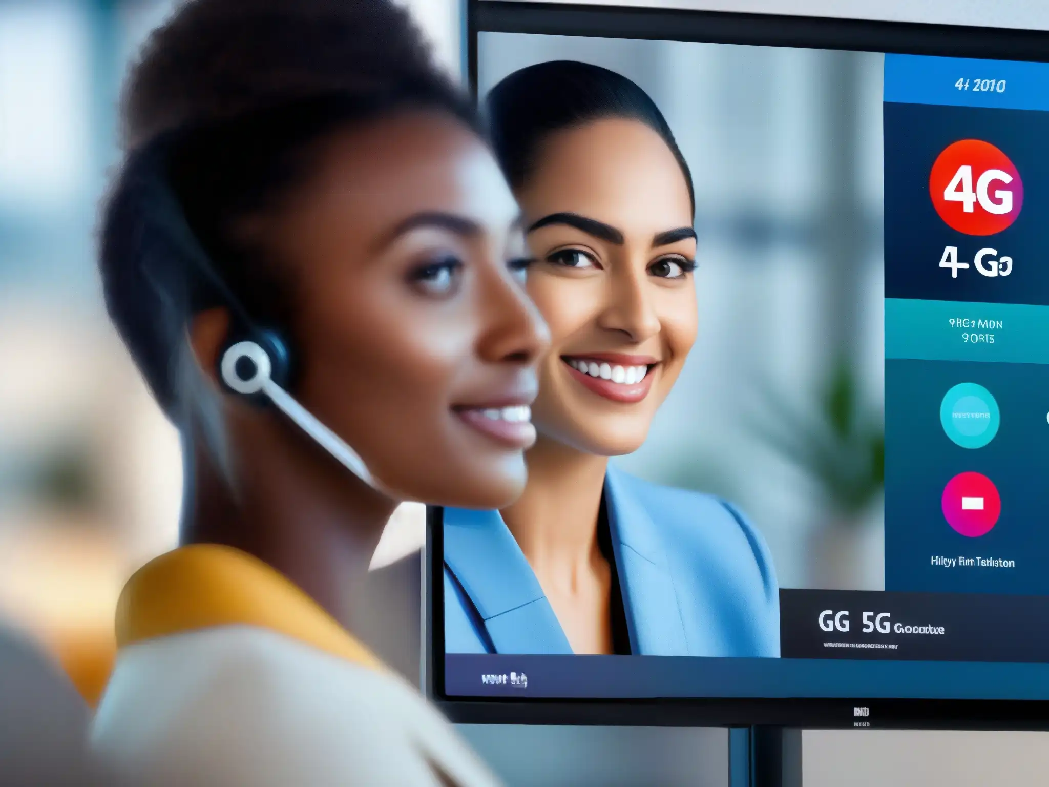 Comparación 4G vs 5G: Claridad impresionante en videoconferencia Comparación de calidad imagen videoconferencias profesionales 5G: 4G pixelado vs
