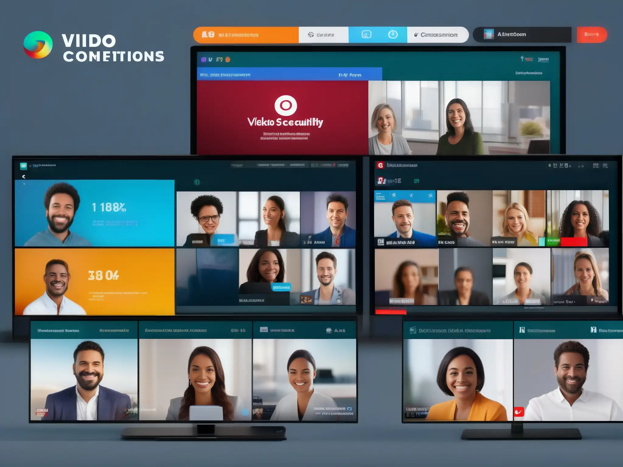 Comparación de calidad de videoconferencia en 8k Comparación de calidad de video en videoconferencia con tres plataformas destacadas en alta resolución y diseño moderno