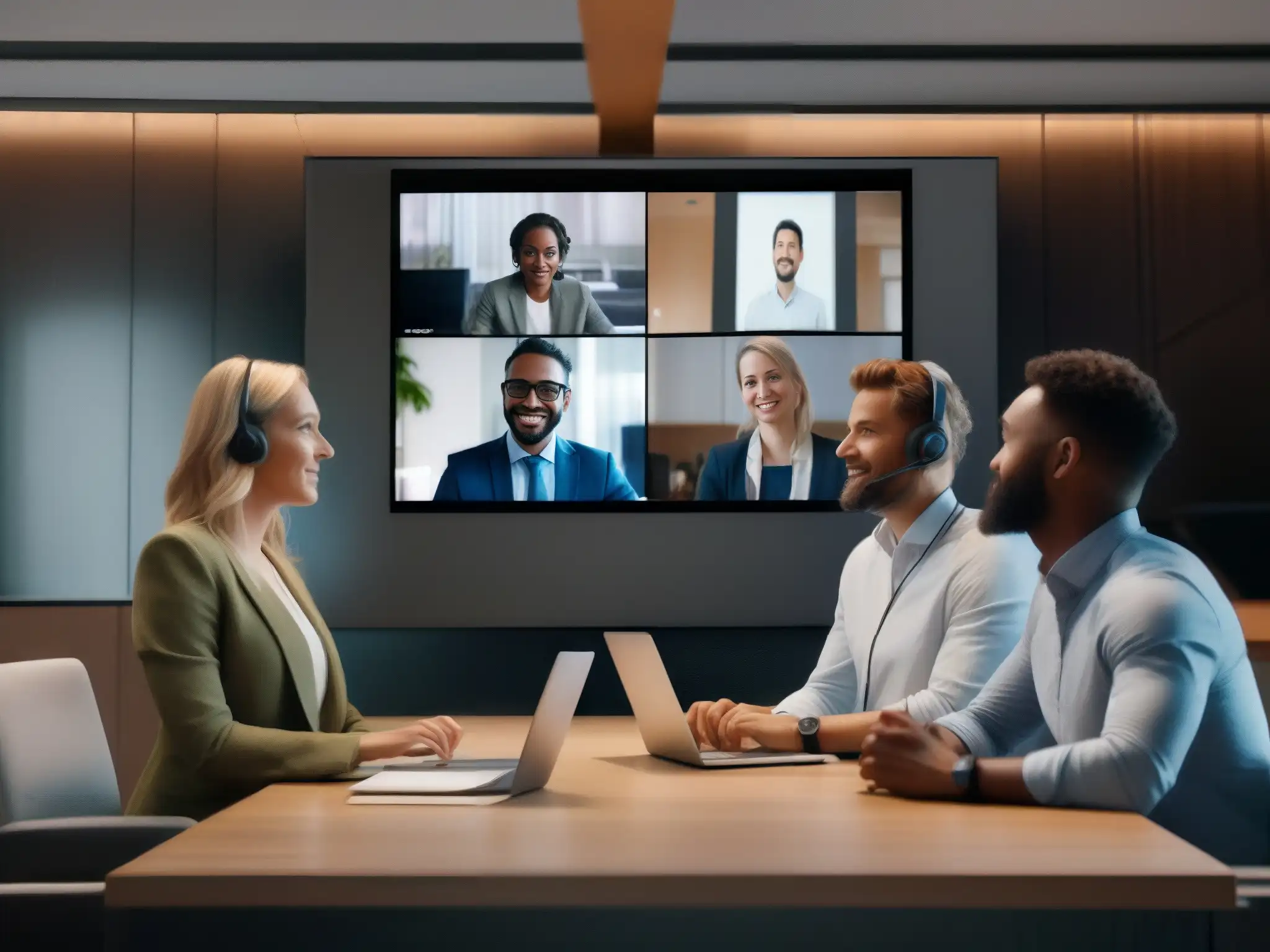 Conferencia virtual: caos vs tranquilidad Comparación: izquierda, caos con ruido de fondo en videoconferencias