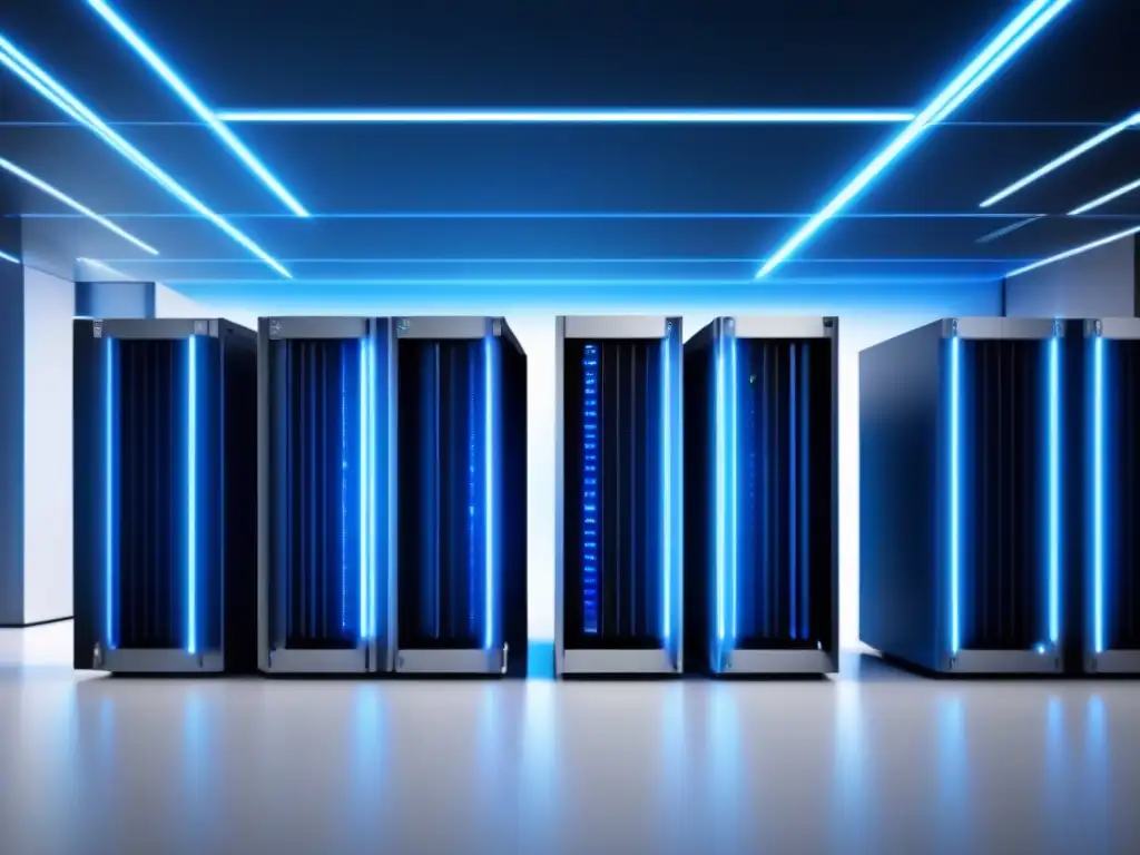 Centro de datos de alta tecnología: eficiencia y vanguardia Un centro de datos futurista con eficiencia y orden: Optimización energética data centers videoconferencias