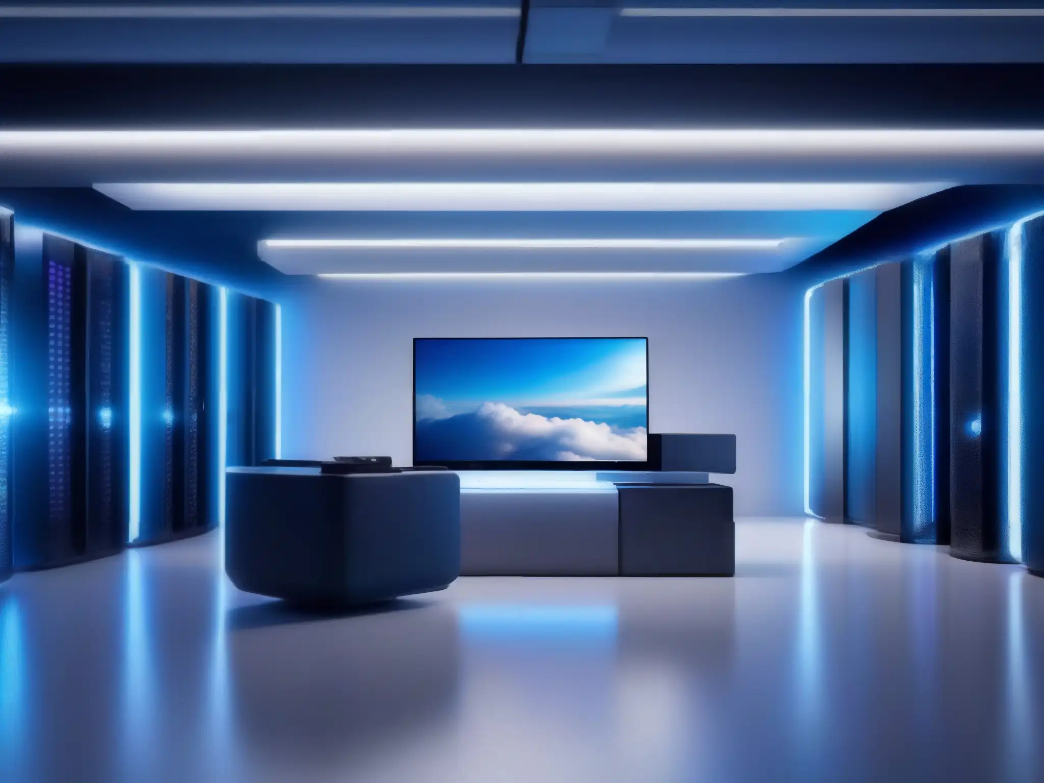 Centro de Almacenamiento en la Nube Futurista: Eficiencia Tecnológica Almacenamiento videoconferencias cloud eficiente y futurista con tecnología de vanguardia