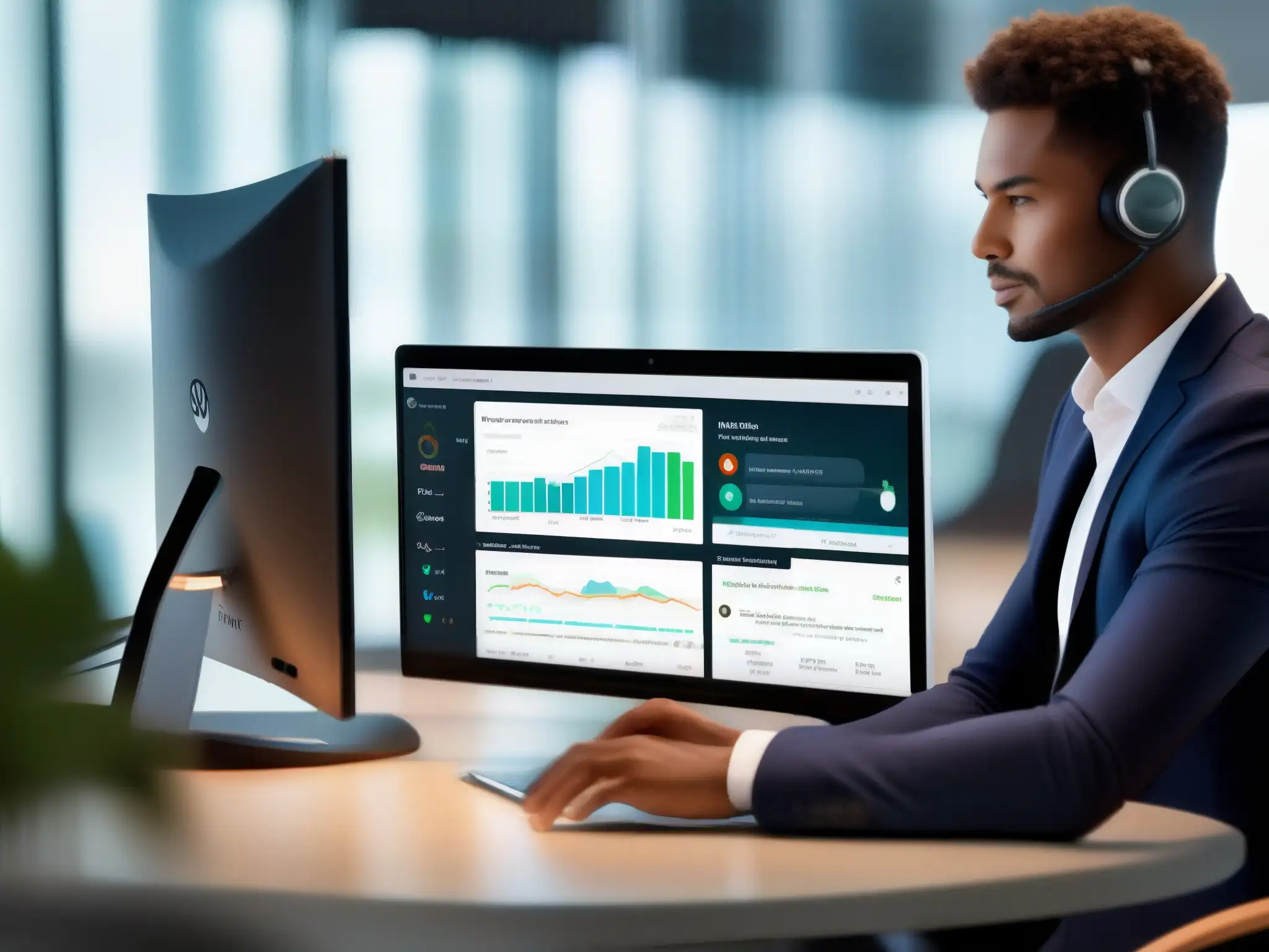 Plataforma CRM moderna con visualizaciones dinámicas y colaboración Webex Colaboración efectiva con Webex y CRM: Interfaz moderna y dinámica con visualizaciones de datos en alta resolución y ambiente profesional