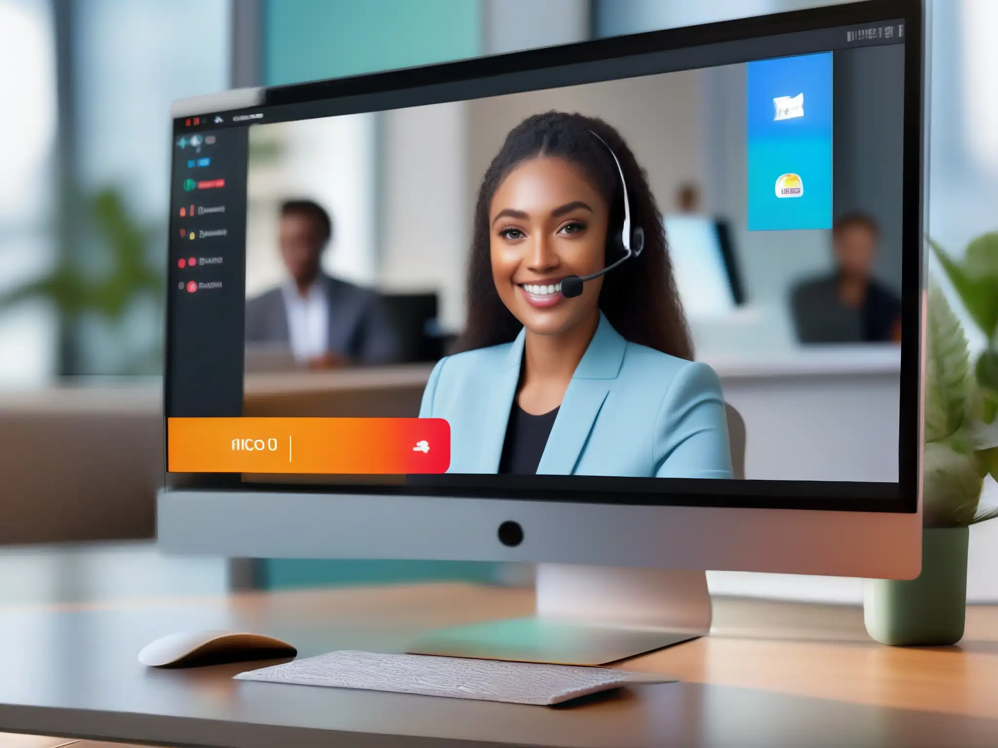 Video llamadas profesionales en 8K Comparativa calidad comunicación videoconferencia peertopeer en entorno profesional con llamadas nítidas y colores vibrantes
