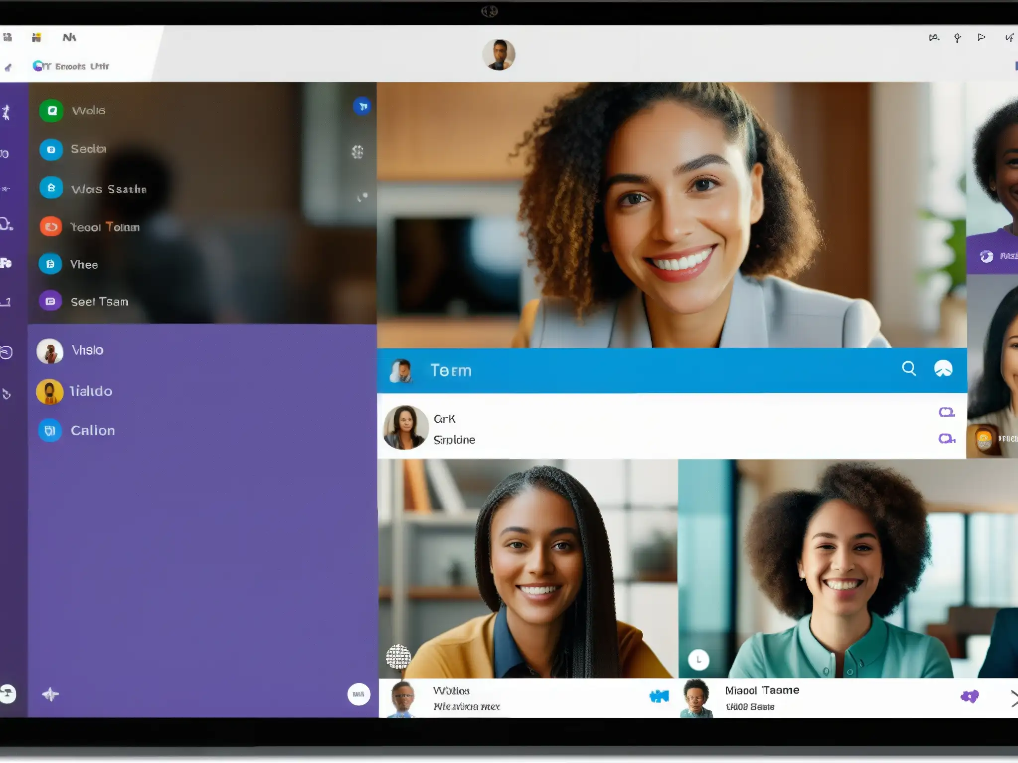 Comparación de calidad: Microsoft Teams vs Comparativa de calidad en videoconferencia entre Microsoft Teams y Skype, mostrando diferencias en resolución y funciones de llamada y chat
