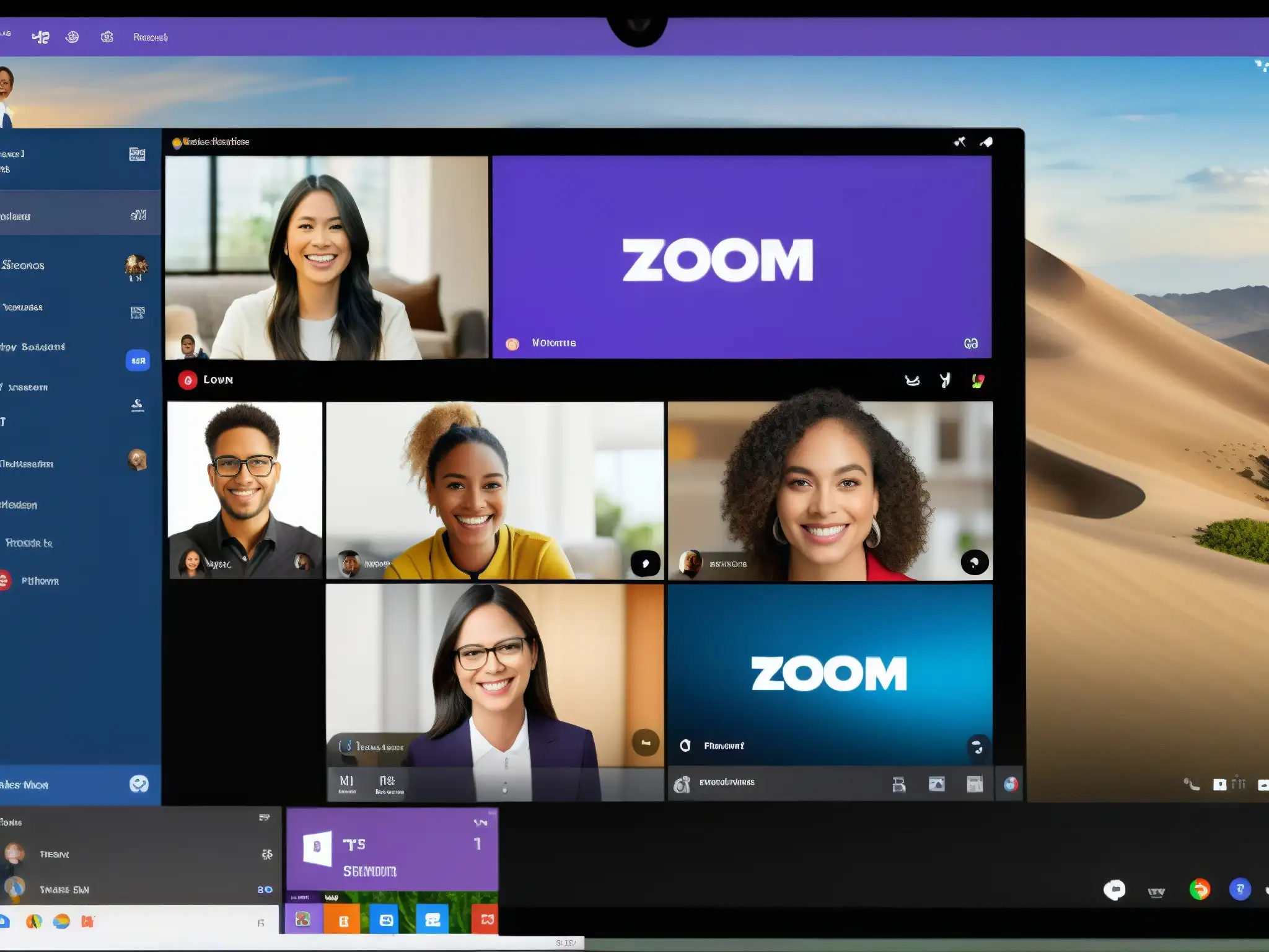 Comparación Zoom vs Comparativa características técnicas Zoom vs Microsoft Teams: Detalle de sus interfaces en pantalla dividida