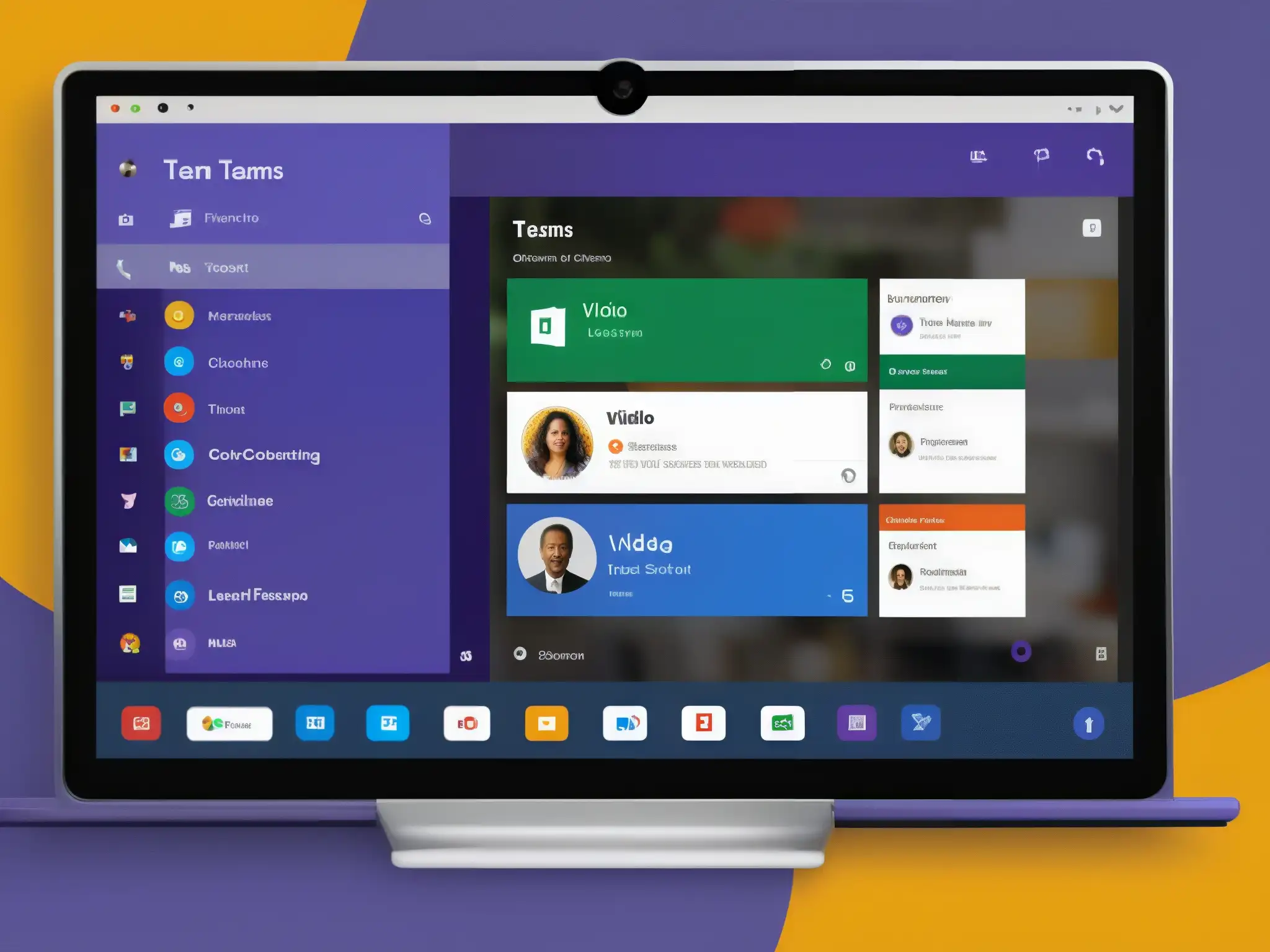 Comparación visual: Microsoft Teams vs Comparativa del diseño de interfaz de Microsoft Teams y una herramienta de videoconferencia competidora, resaltando la modernidad y usabilidad