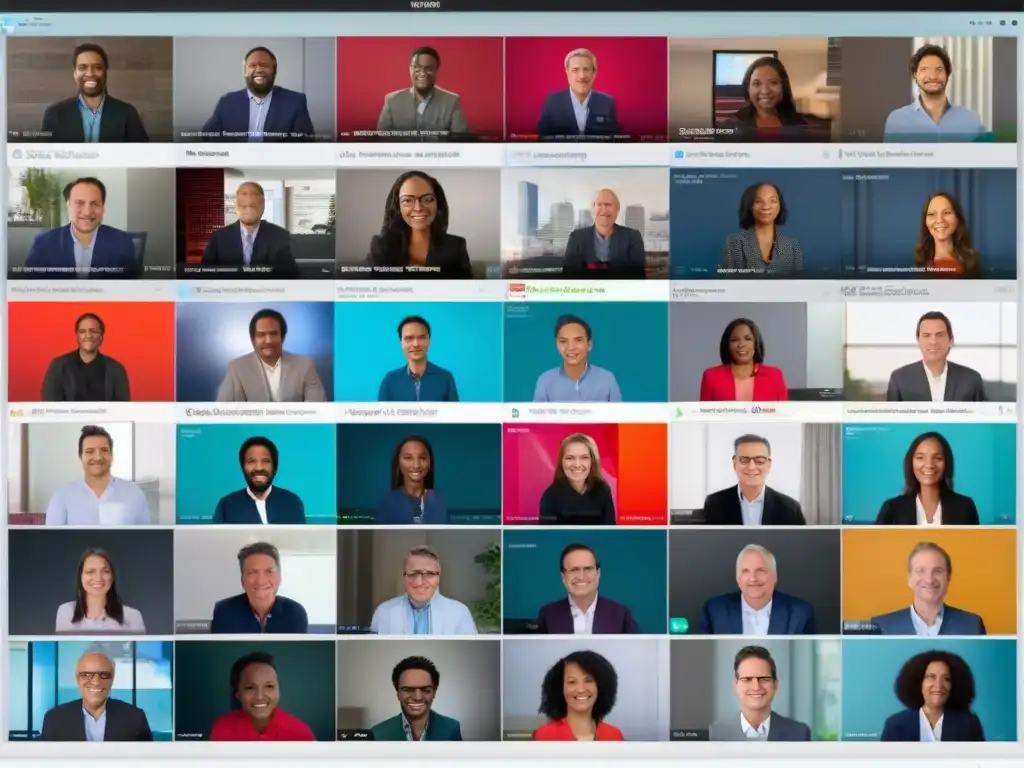 Comparación nítida: Zoom vs Comparativa de estabilidad en videoconferencias: Interfaces Zoom y Webex muestran video feeds claros y navegación fluida