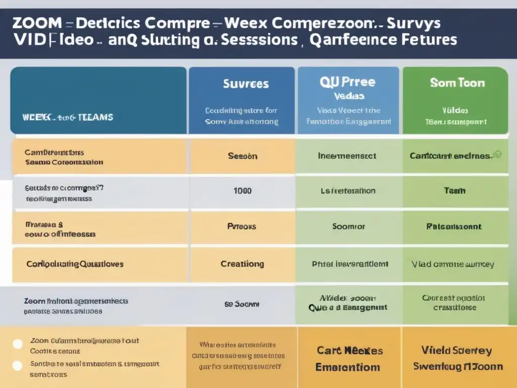 Comparativa detallada: Zoom, Webex y Teams para encuestas y sesiones de preguntas y respuestas en videoconferencias Comparativa de funciones encuestas Q&A en videoconferencias con Zoom, Webex y Teams
