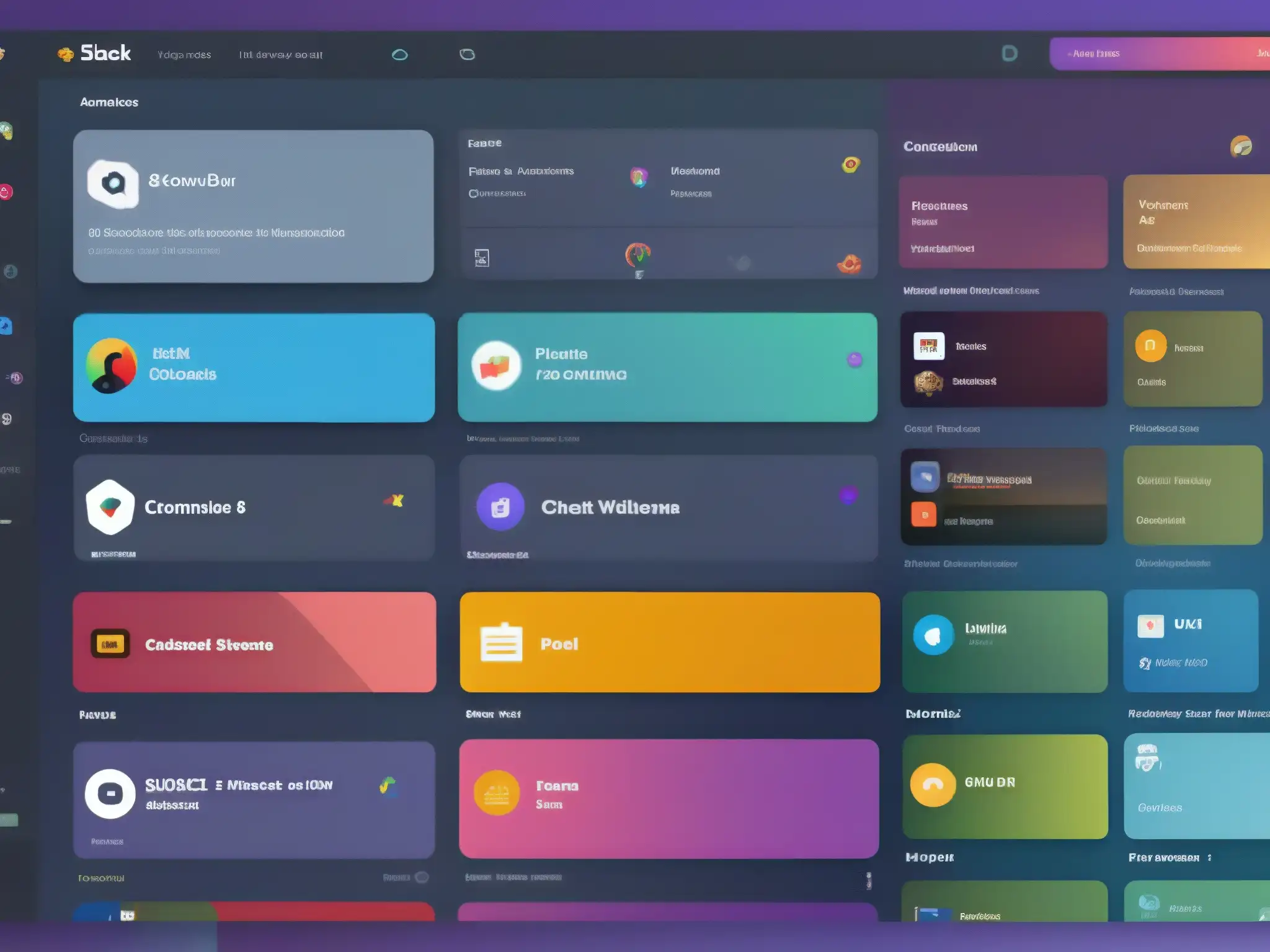 Comparación visual: Discord y Slack en 8k Comparativa herramientas comunicación online: Detalle 8k del diseño de Discord y Slack, mostrando sus elementos y colores