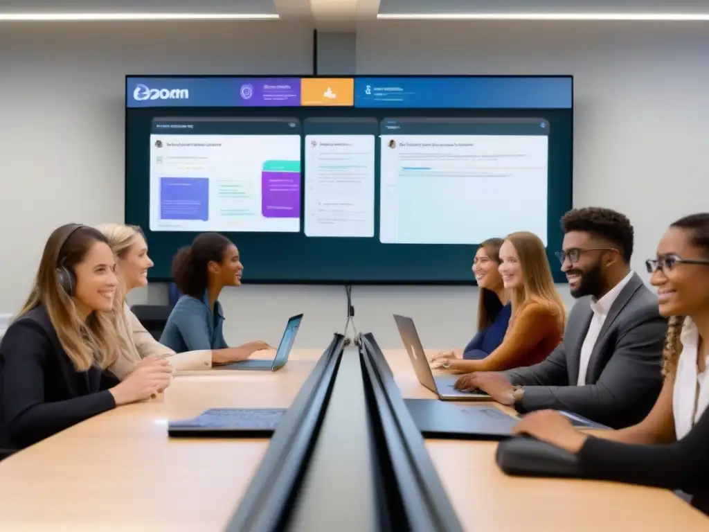 Comparación Zoom vs Comparativa de herramientas de videoconferencia para educadores: Zoom vs Teams, destacando características educativas y eficiencia moderna