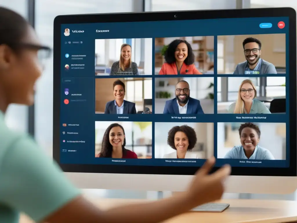 Clase virtual dinámica y envolvente: maestro y alumno comprometidos Comparativa herramientas videoconferencia educadores: Imagen detallada de una clase virtual dinámica y comprometida entre un maestro y un estudiante