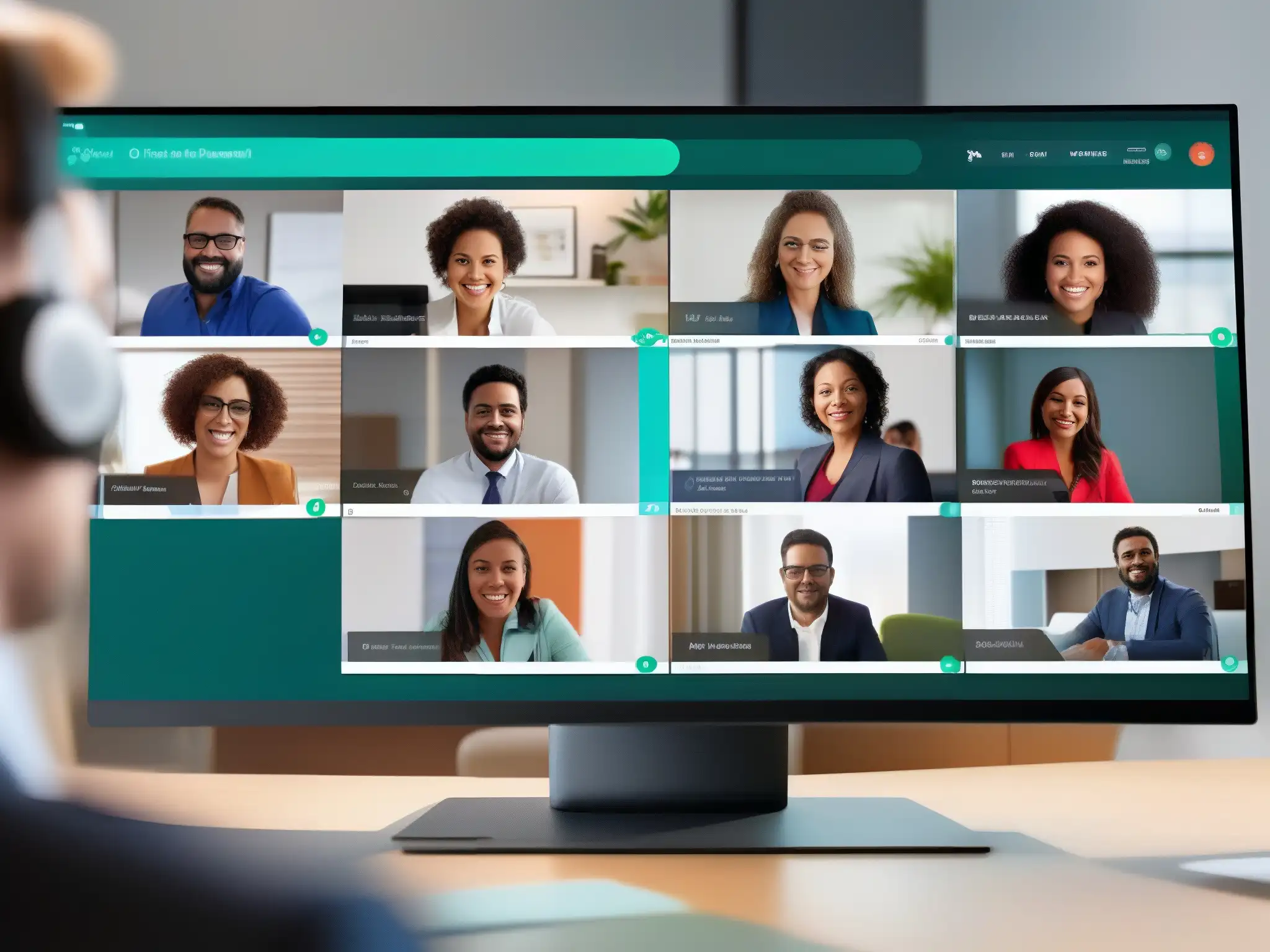 Webex y GoToMeeting: Profesionalismo y Colaboración Comparativa de herramientas de videoconferencia para eventos corporativos: Webex y GoToMeeting en acción con interfaces modernas y profesionales