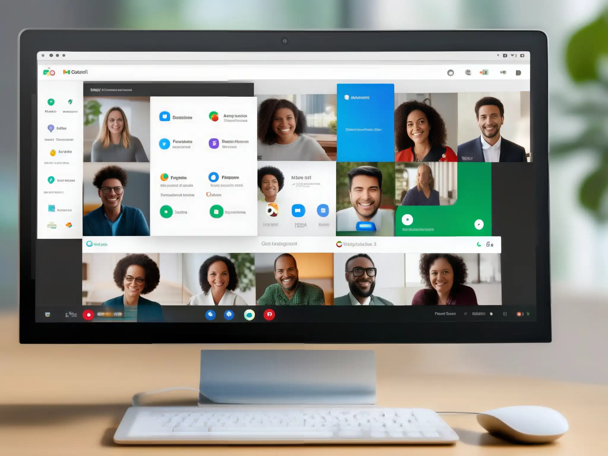 Comparativa Google Meet vs Webex: Diseño y Usabilidad en Videoconferencias Comparativa herramientas videoconferencia gratuitas: Imagen de Google Meet y Webex lado a lado, destacando sus interfaces modernas y funcionales
