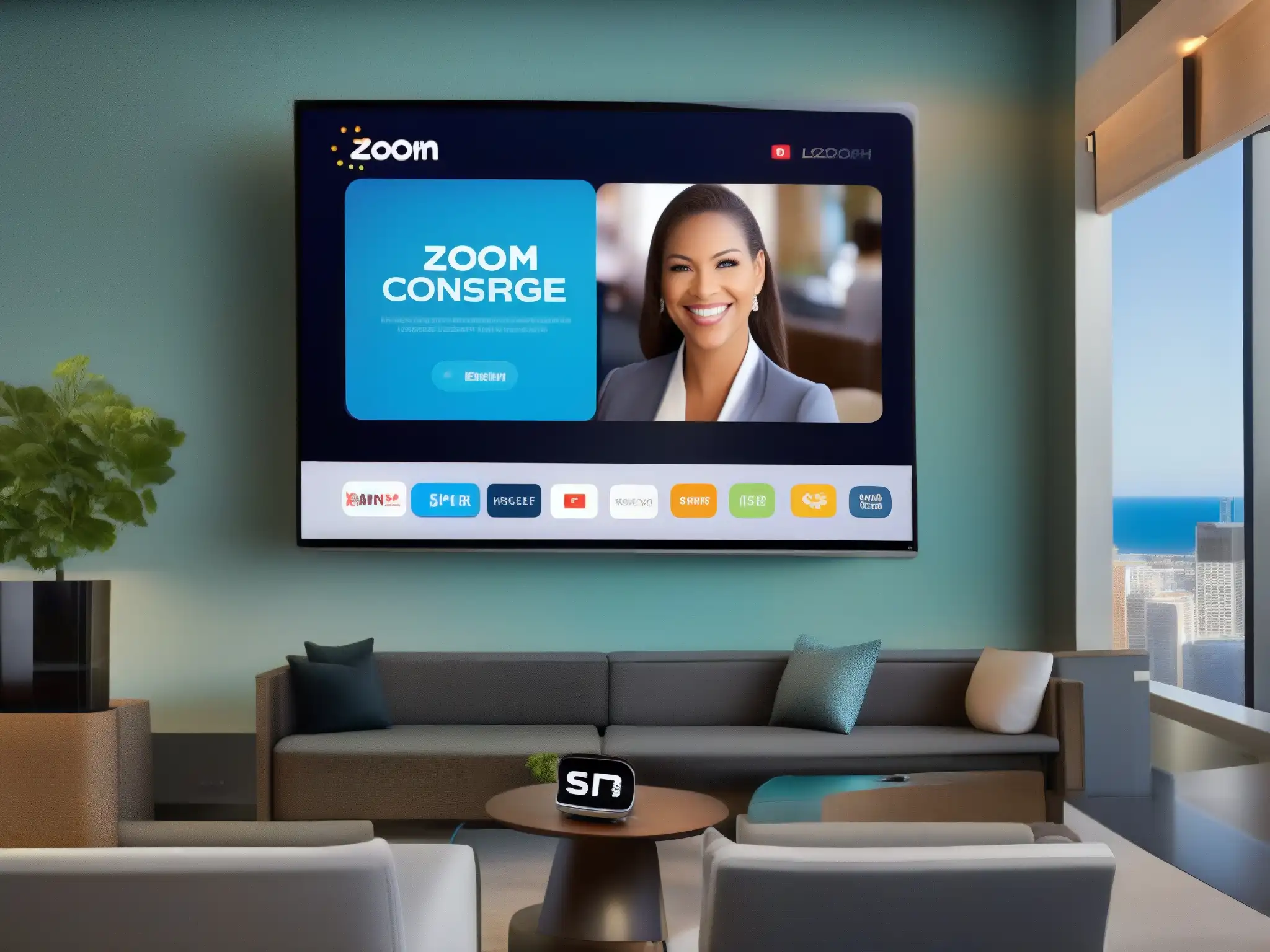 Comparación Lifesize vs Zoom: Interfaz para hospitalidad Comparativa de herramientas de videoconferencia para la hospitalidad: Detalle de las interfaces de Lifesize y Zoom, resaltando diseño y funciones