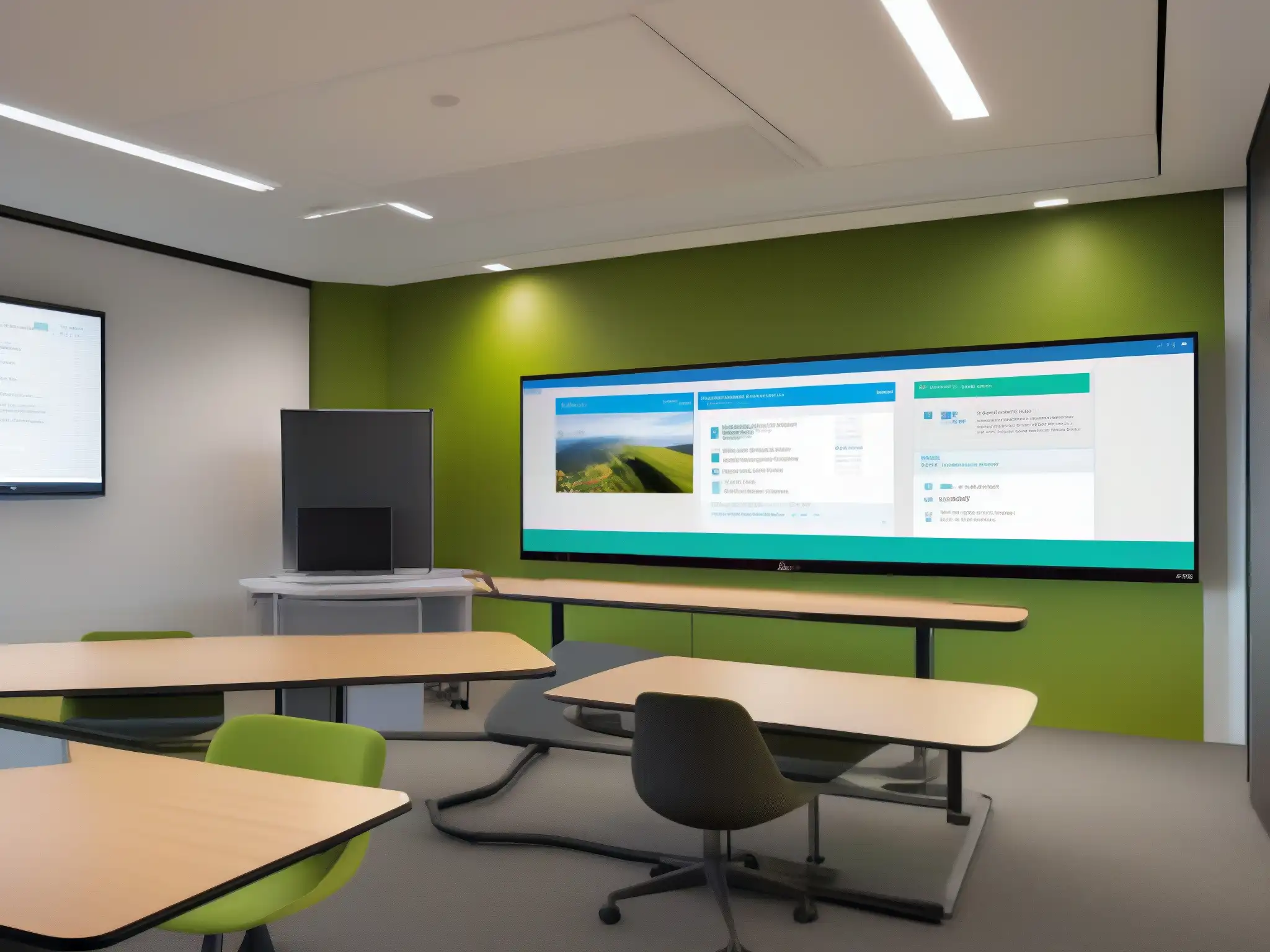 Plataformas de Aula Virtual Avanzadas Una comparativa de herramientas de videoconferencia para educación, mostrando dos plataformas virtuales con funciones avanzadas y diseño moderno