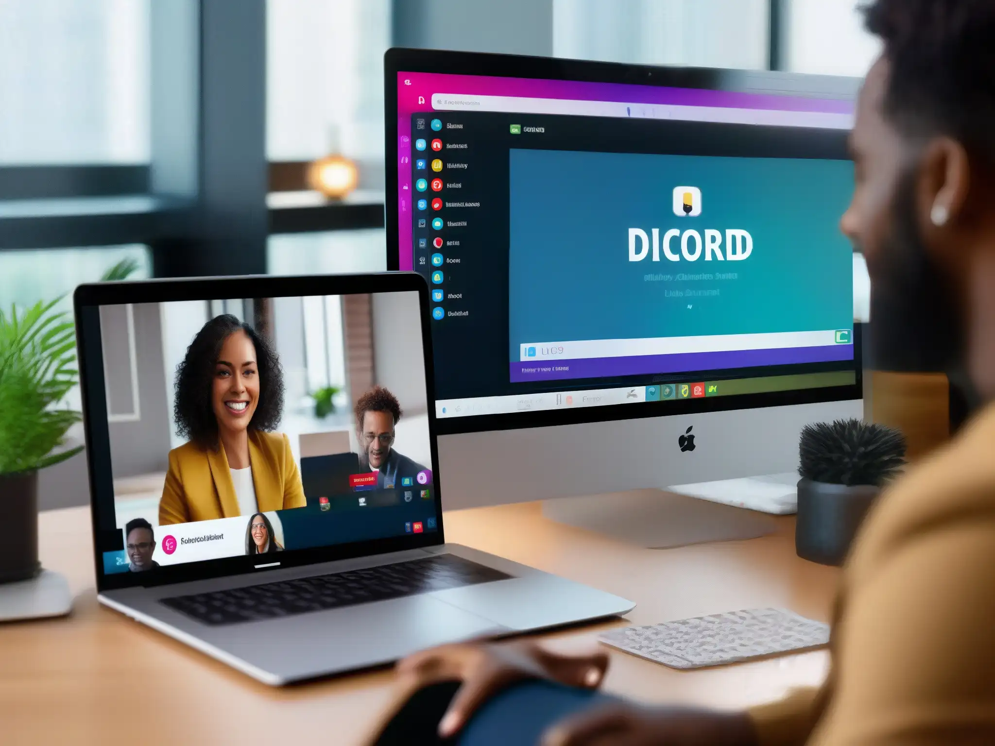 Videoconferencia profesional: Discord vs Comparativa herramientas comunicación online: Videoconferencia profesional en Discord y Slack, en un entorno de trabajo contemporáneo