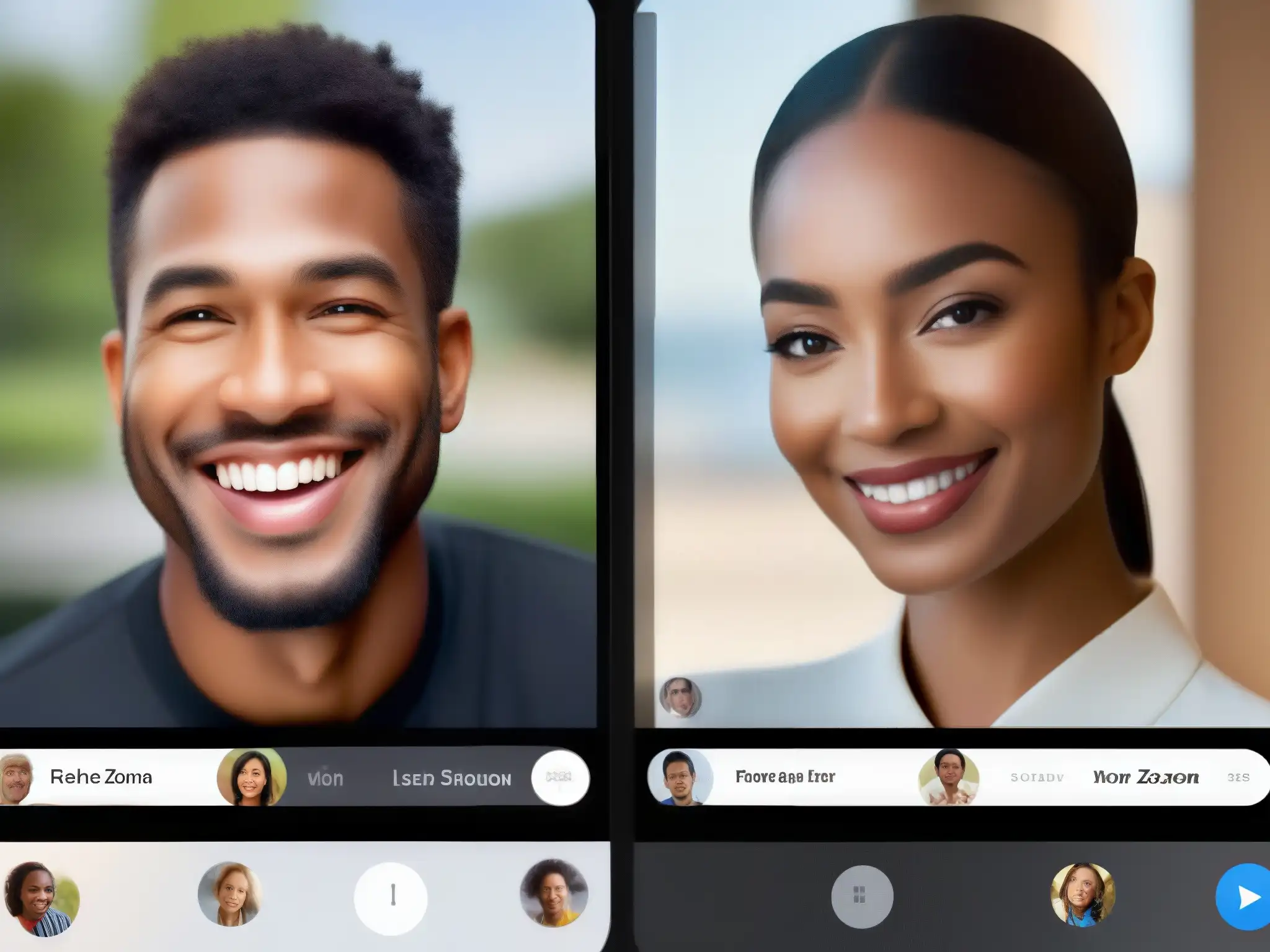 Comparación FaceTime vs Comparativa de herramientas de videoconferencia para profesionales independientes: interfaces modernas y profesionales de FaceTime y Zoom