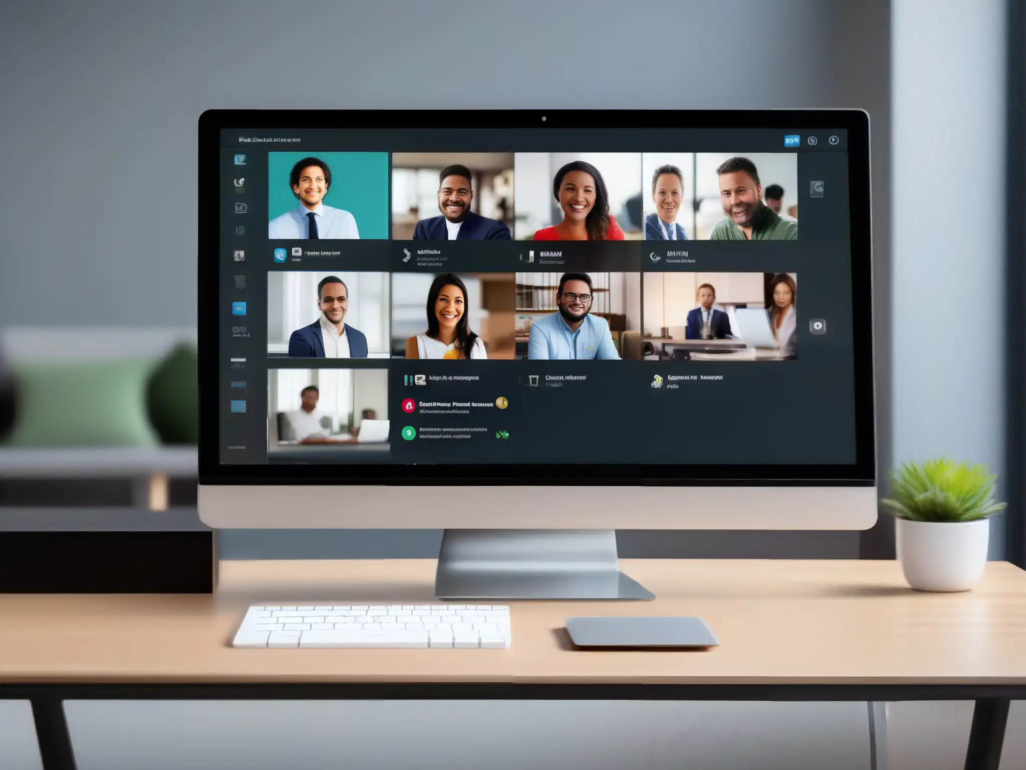 Comparación de herramientas de videoconferencia: ClickMeeting vs Comparativa de herramientas videoconferencia profesionales en dispositivos modernos, ambiente productivo y profesional