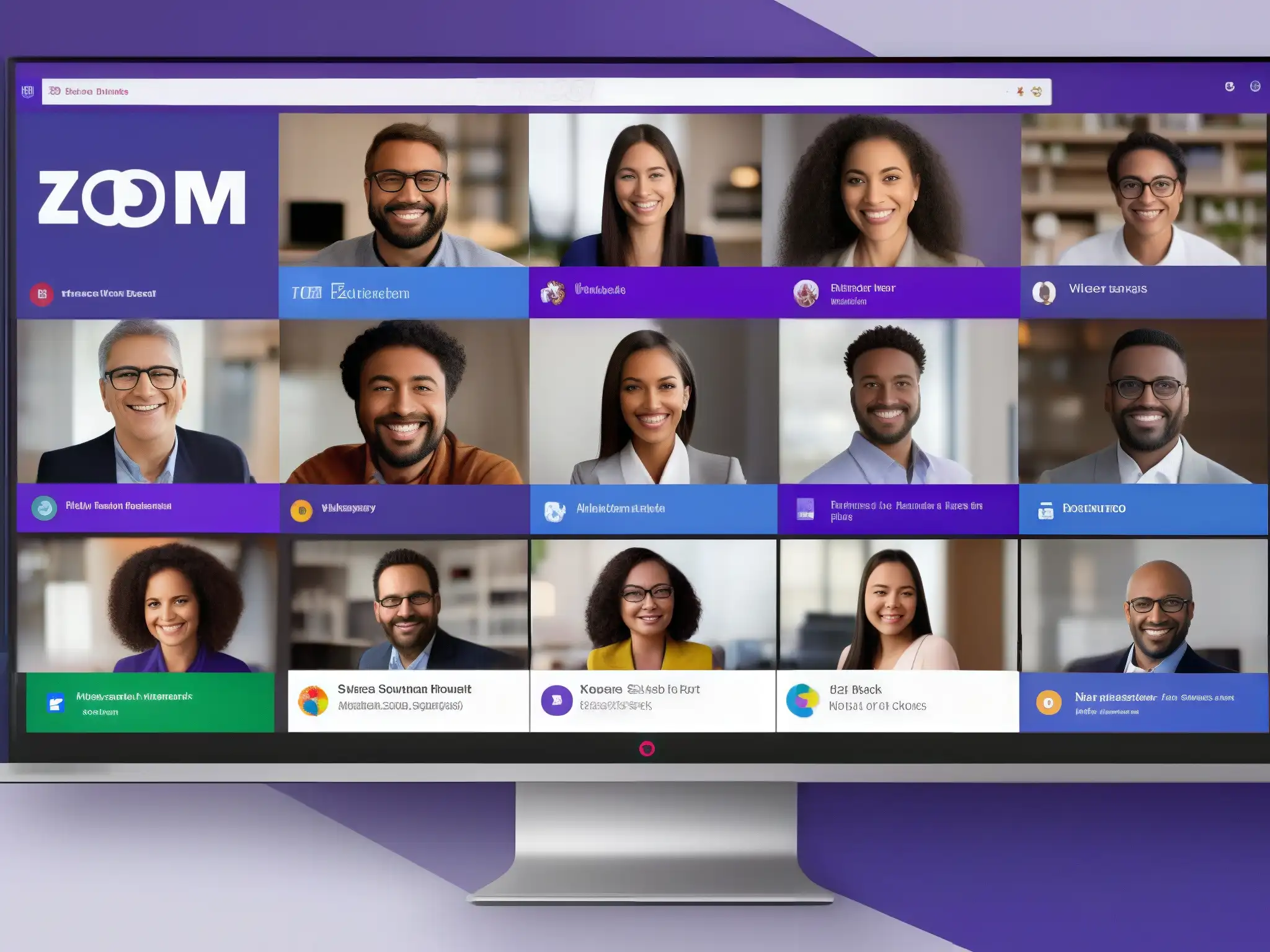 Comparación Zoom vs Una comparativa de herramientas de videoconferencia profesionales con interfaces modernas y funcionales para reuniones virtuales