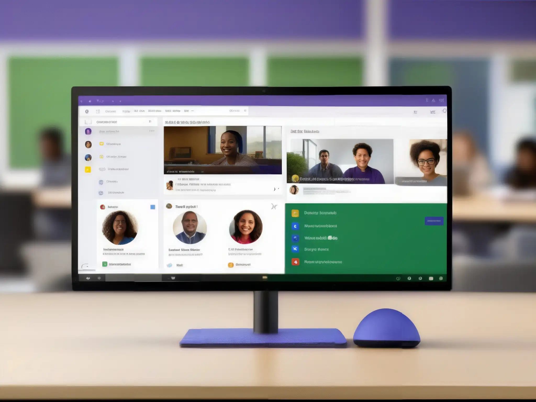 Comparativa detallada: Microsoft Teams vs Google Classroom Comparativa Microsoft Teams vs Google Classroom: Imagen detallada de aulas virtuales interactivas en pantalla dividida