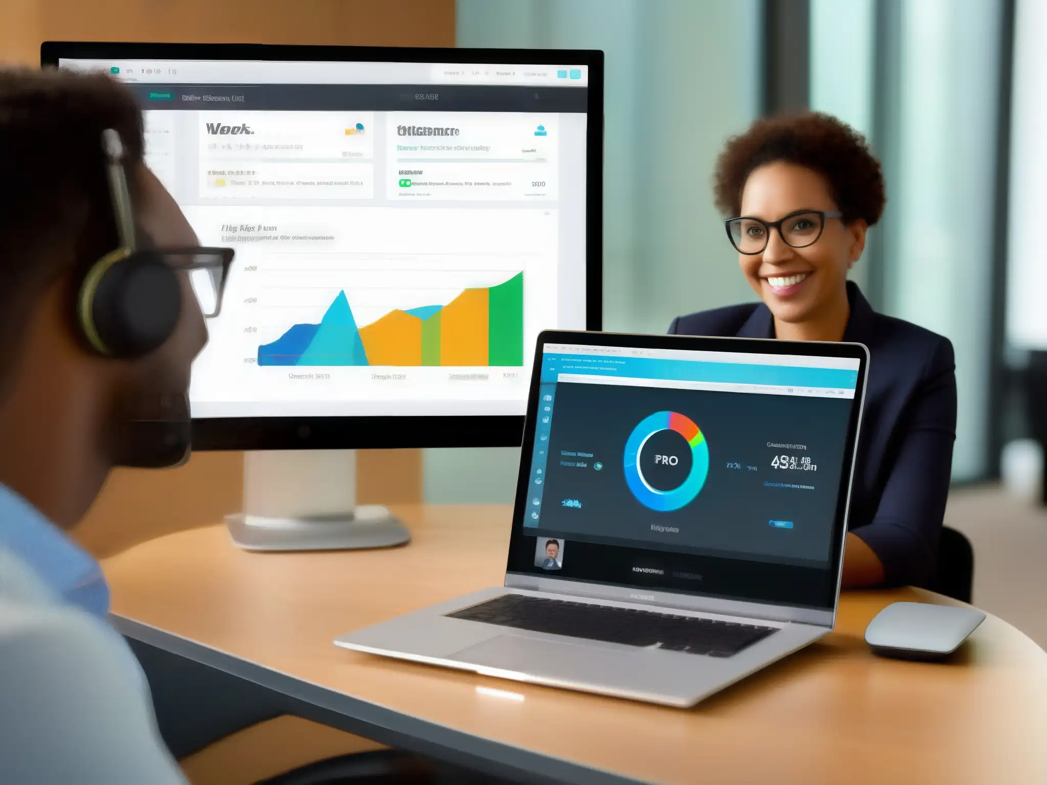 Comparación Webex vs GoToMeeting: Interfaces y Rendimiento Comparativa rendimiento Webex GoToMeeting: Interfaces lado a lado con métricas y reunión virtual