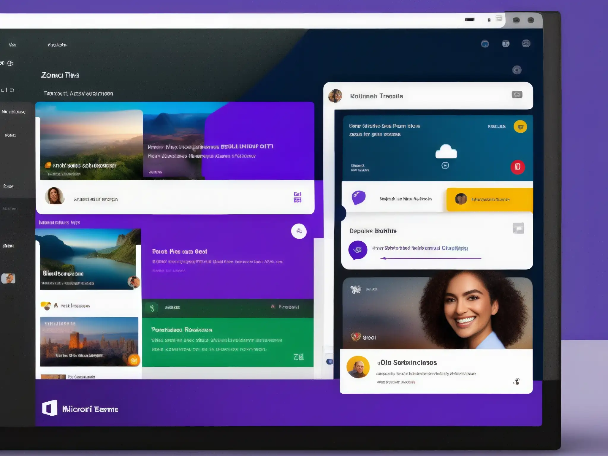 Comparativa detallada de Zoom y Microsoft Teams: funciones y diseño Una comparativa visual de las características técnicas de Zoom y Microsoft Teams, mostrando sus interfaces y funciones principales de videollamada, chat y compartición de archivos