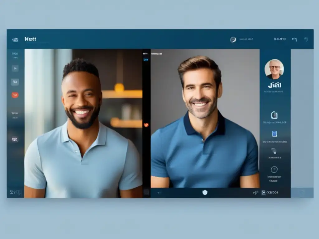 Comparación Jitsi Meet vs Comparativa visual de las interfaces de usuario de Jitsi Meet y Zoom, destacando sus características y experiencia para el usuario
