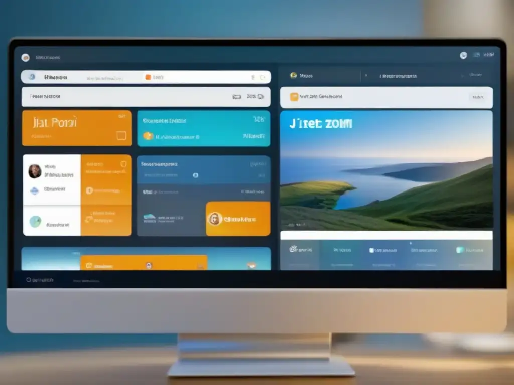 Comparación de interfaces: Jitsi Meet vs Comparativa visual entre Jitsi Meet y Zoom, resaltando sus funciones y diseño profesional