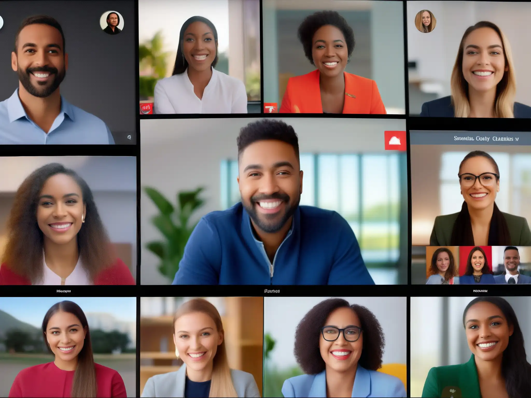 Comparación 8k: Zoom vs Comparativa Zoom vs FaceTime calidad conexiones celulares: Imagen nítida y vibrante, mostrando reunión profesional y sesión educativa en video llamadas