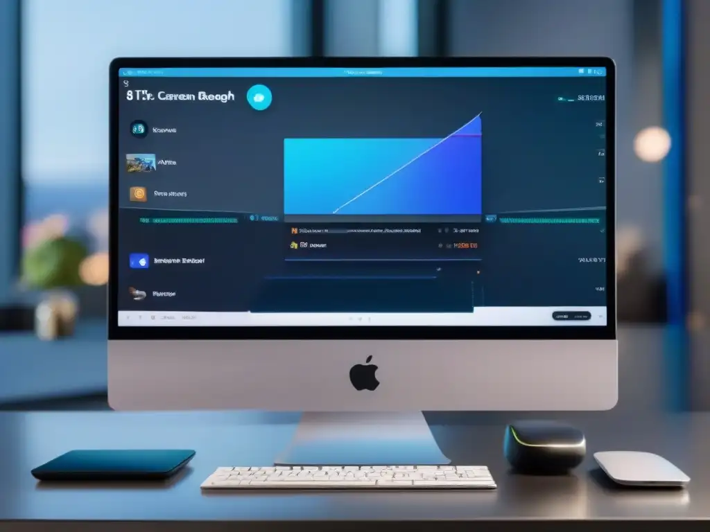 Comparación de interfaces: Jitsi Meet vs Comparativa Jitsi Meet vs Zoom: Dos interfaces tecnológicas futuristas en 8k, destacando funciones y elementos holográficos