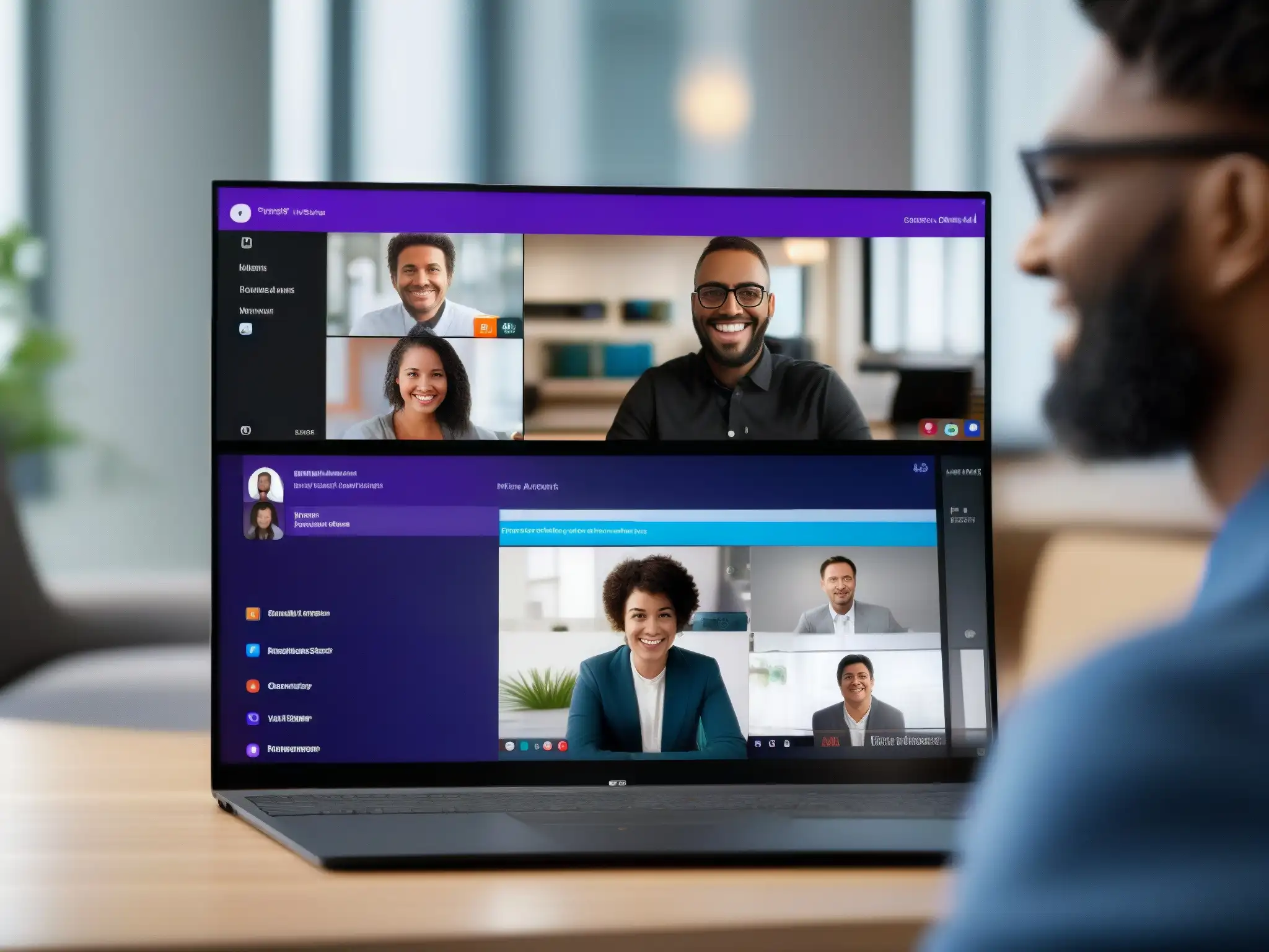 Comparación Zoom vs Comparativa de Zoom versus Teams en trabajo remoto: imagen profesional y eficiente de videoconferencias en ambas plataformas