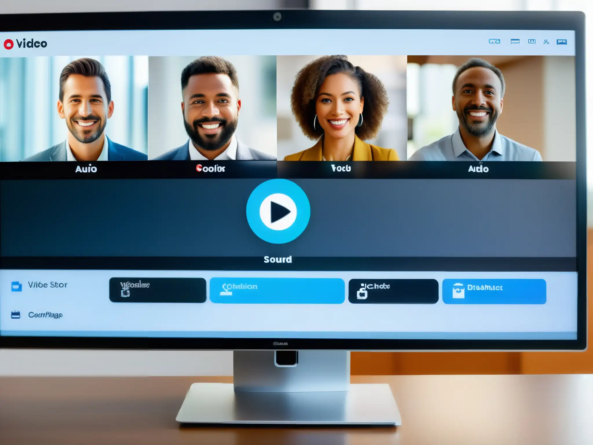 Comparativa 8K: Herramientas de videoconferencia en detalle, destacando la calidad de audio Comparación detallada de herramientas para videoconferencias, resaltando la importancia del audio