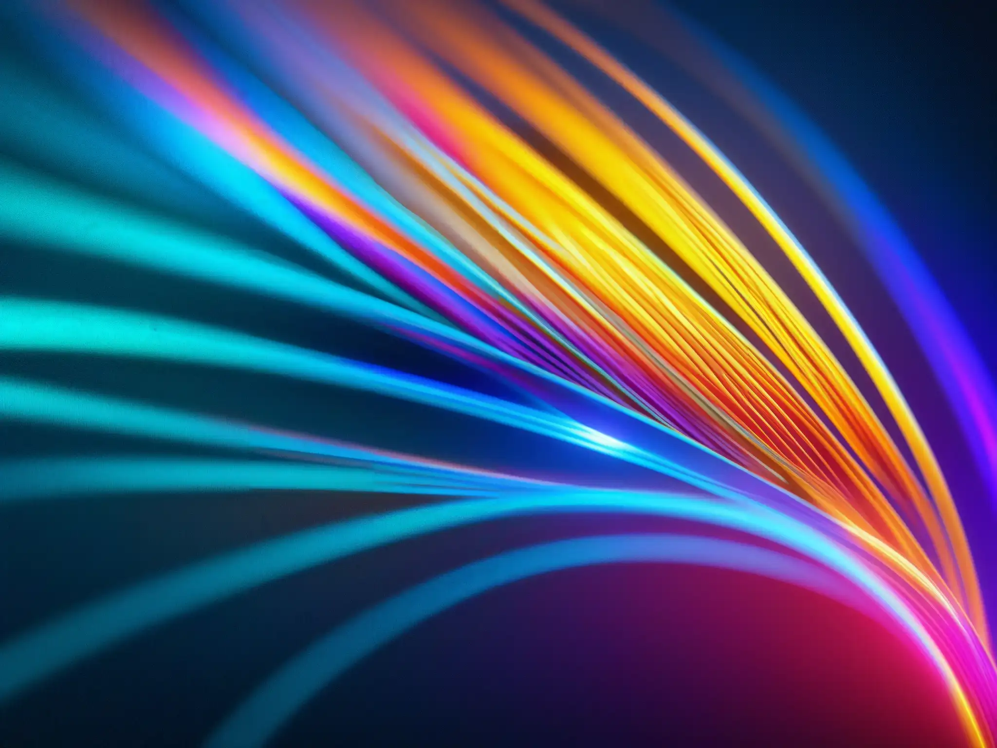 Fascinante conexión de cables de fibra óptica Detalle de conexión de fibra óptica de alta calidad en vibrantes colores, mostrando la avanzada tecnología para videoconferencias