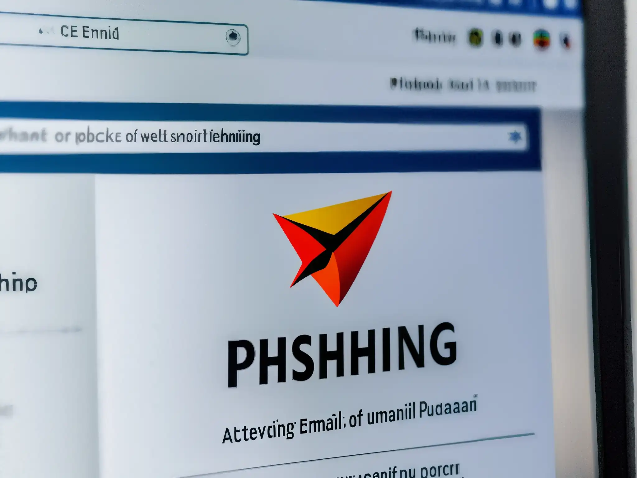 Email de Phishing Urgente: Peligro Inminente Detalle de pantalla con email de phishing simulado, destacando la urgencia de la seguridad en avances tecnológicos y videoconferencia