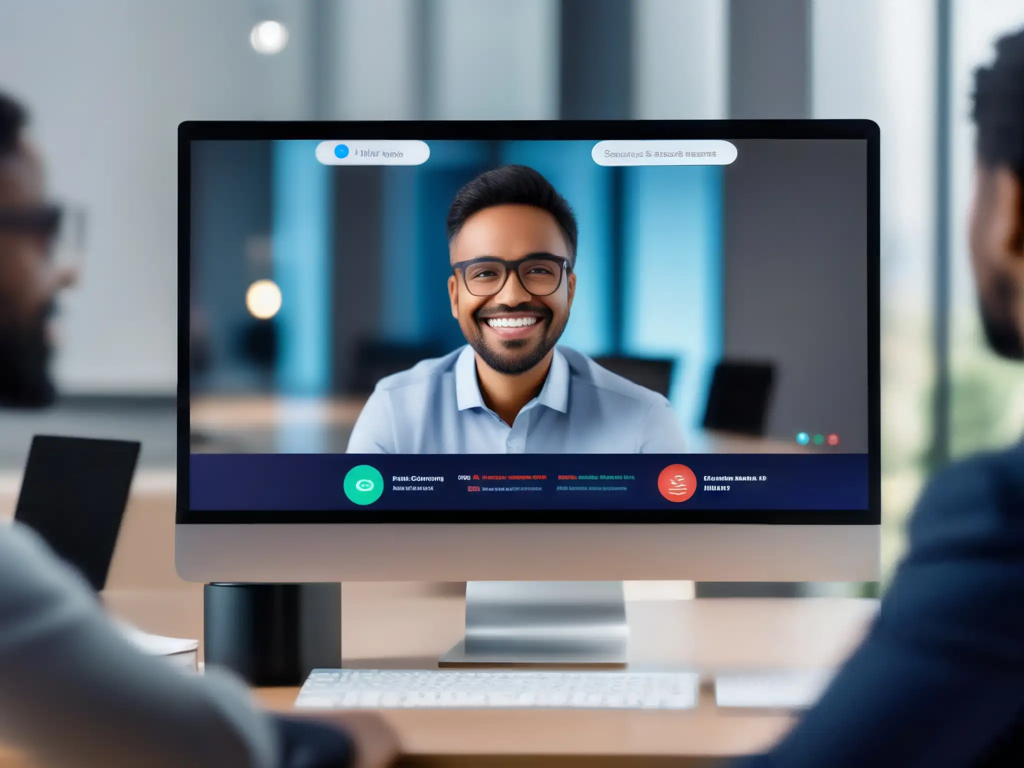 Webinar Profesional: Detalles Ultraclaros Detalle de presentador en webinar profesional con herramientas videoconferencia comparativa