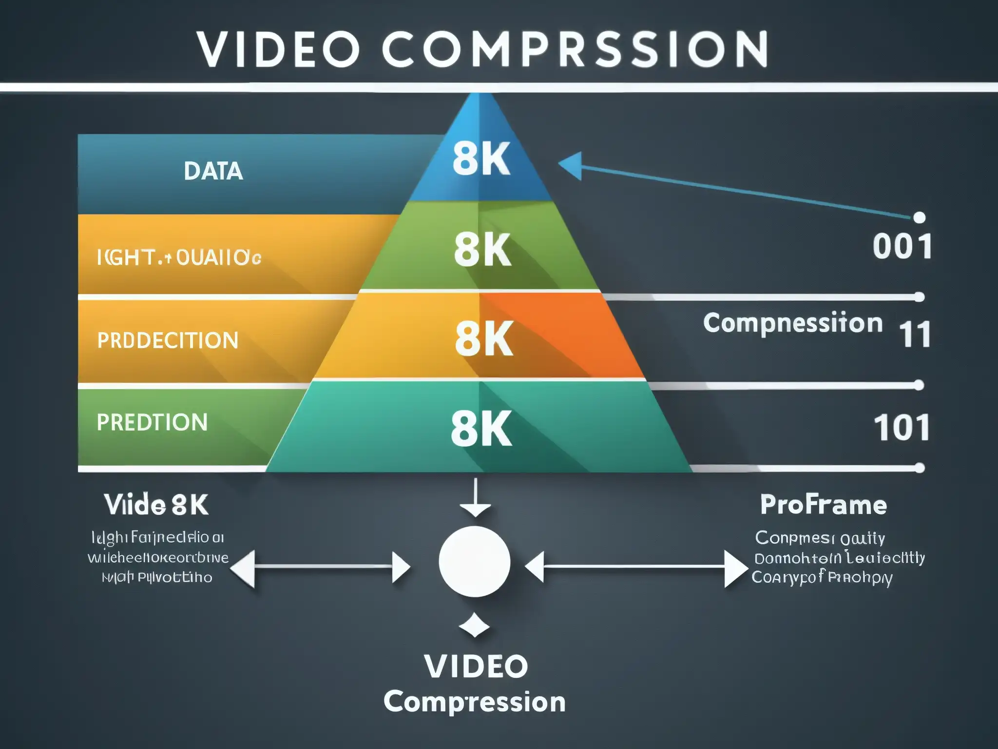 Diagrama de Algoritmo de Compresión de Video 8K Diagrama de algoritmo de compresión de video en 8k detallado, mostrando el proceso intricado de compresión de datos manteniendo alta calidad