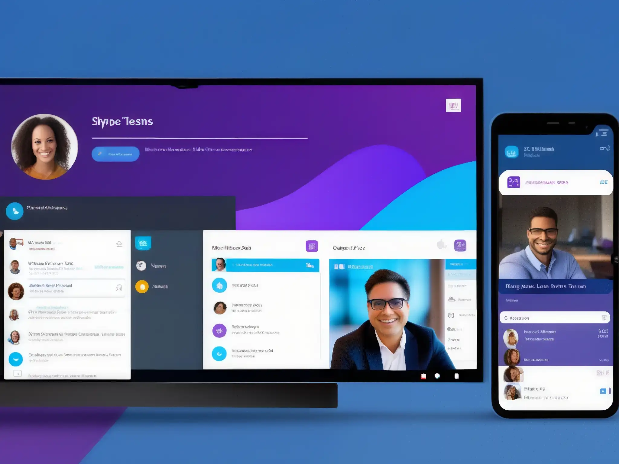 Comparación Skype for Business vs Diferencias entre Skype for Business y Microsoft Teams: comparación visual de interfaces modernas y funcionales