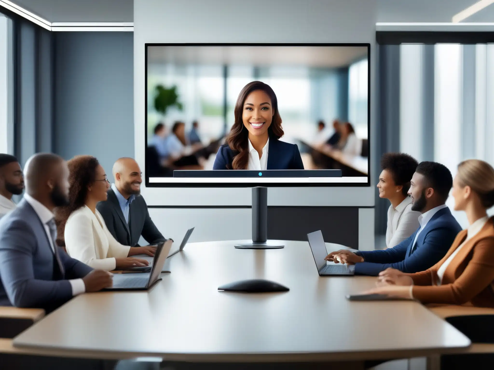 Videoconferencia profesional con calidad HD y tecnología avanzada Un entorno profesional y eficiente con tecnología avanzada de videoconferencia, optimizando la calidad del video en un entorno de videoconferencia API