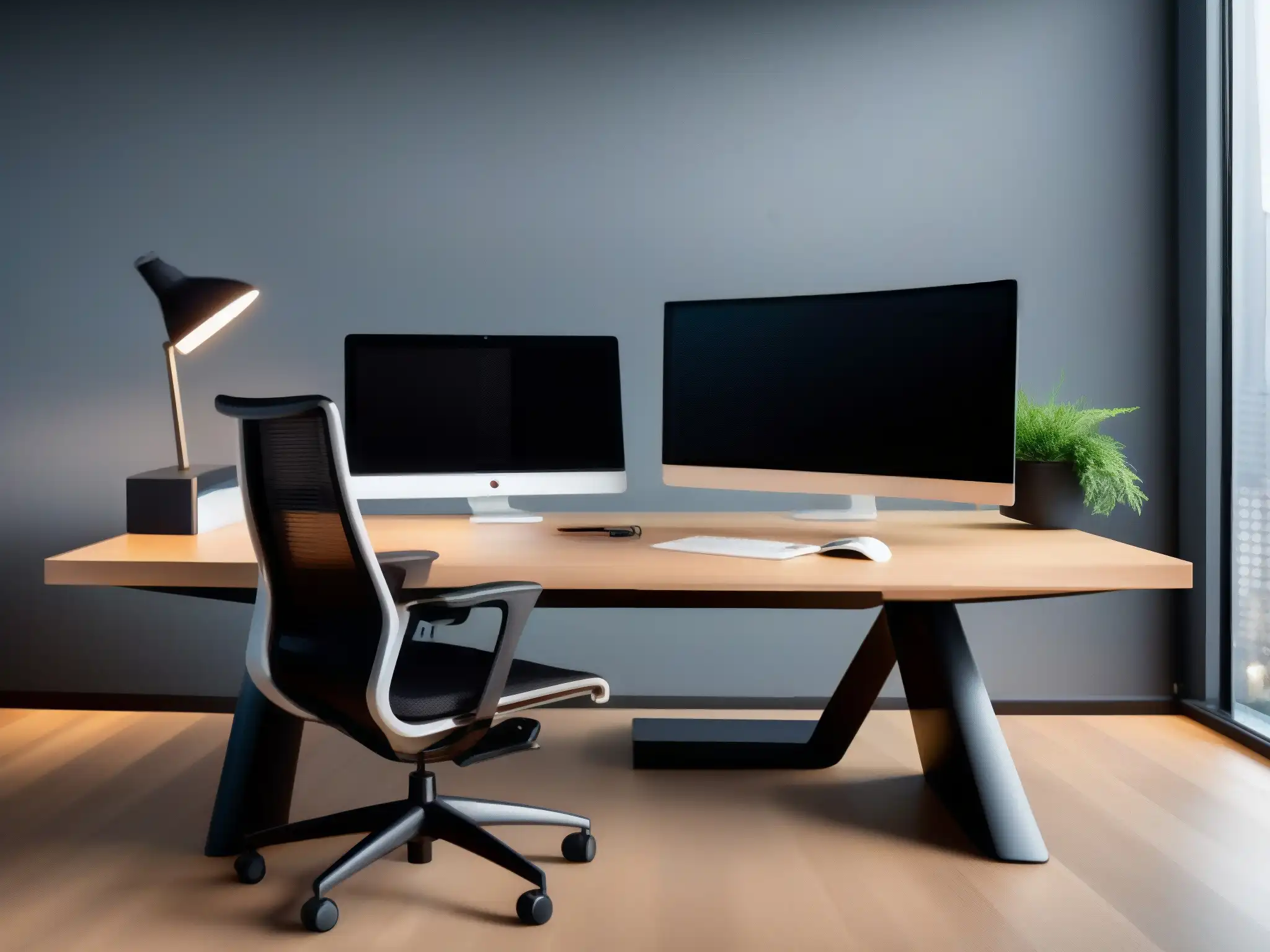 Espacio de trabajo profesional para videoconferencias Espacio de trabajo ergonómico para videoconferencias profesionales