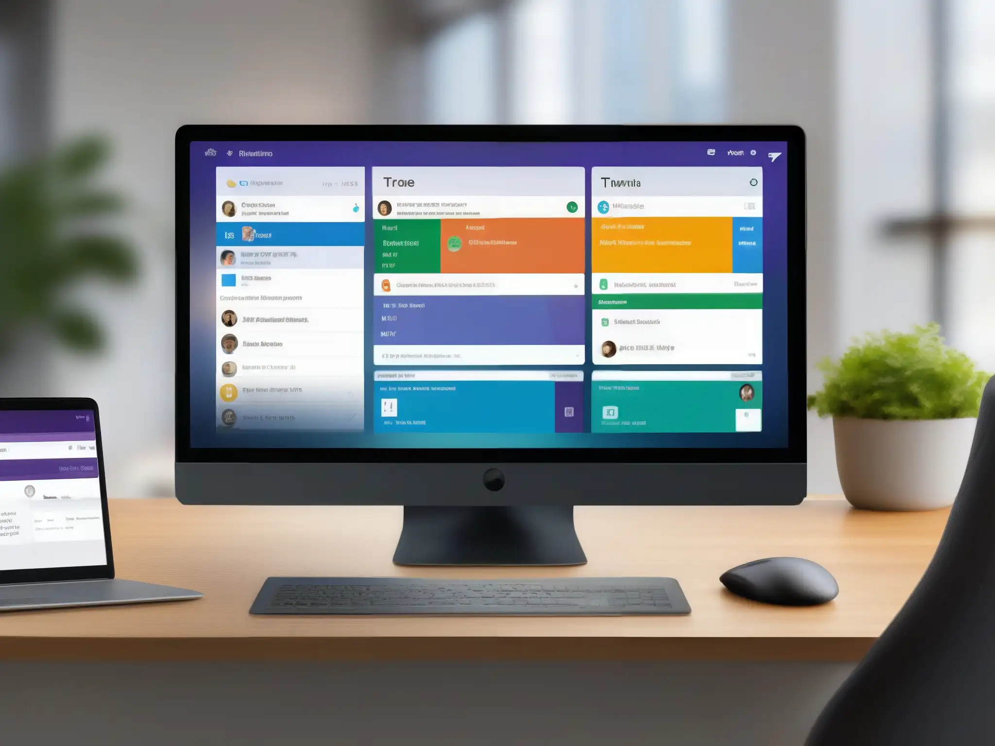 Integración perfecta de Trello y Microsoft Teams: Espacio de trabajo eficiente y profesional Un espacio de trabajo profesional y productivo, con una integración perfecta de Trello y Microsoft Teams