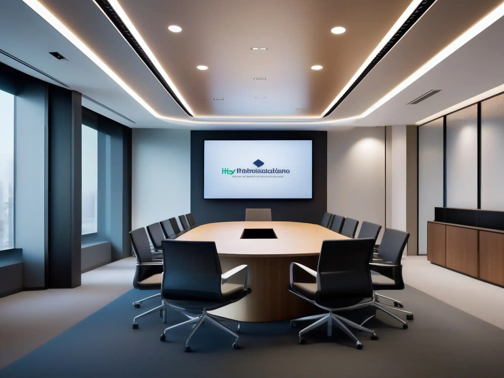 Sala de videoconferencias moderna con tecnología de vanguardia Espacio de videoconferencia moderno con herramientas integradas para análisis de datos, ideal para reuniones productivas y colaborativas