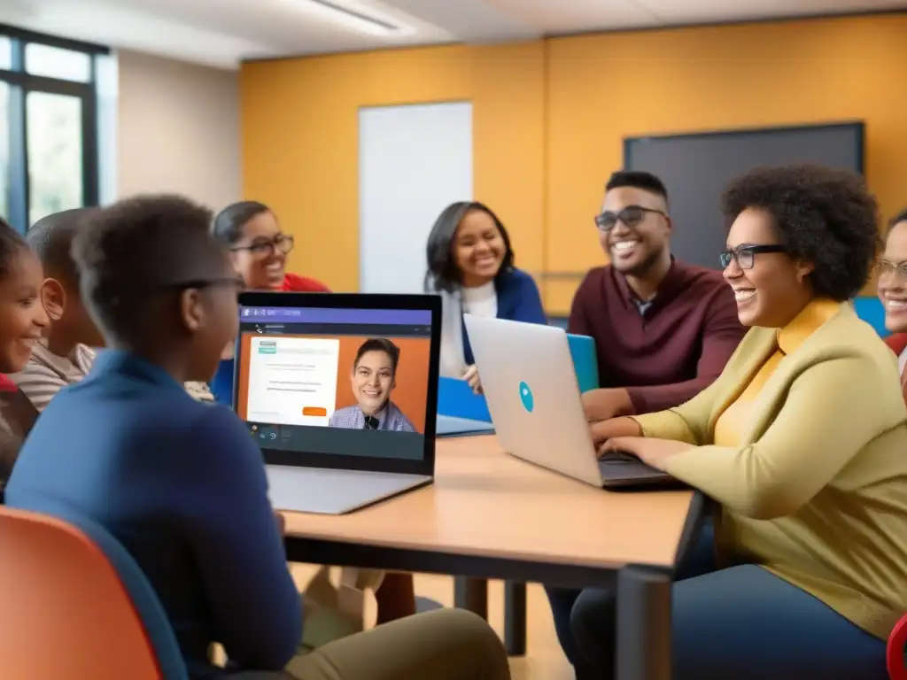Aula virtual inclusiva con estudiantes de necesidades especiales y tecnología TrueConf Implementación de TrueConf en Educación Especial: Estudiantes diversos en aula virtual con tecnología asistencial innovadora y ambiente inclusivo