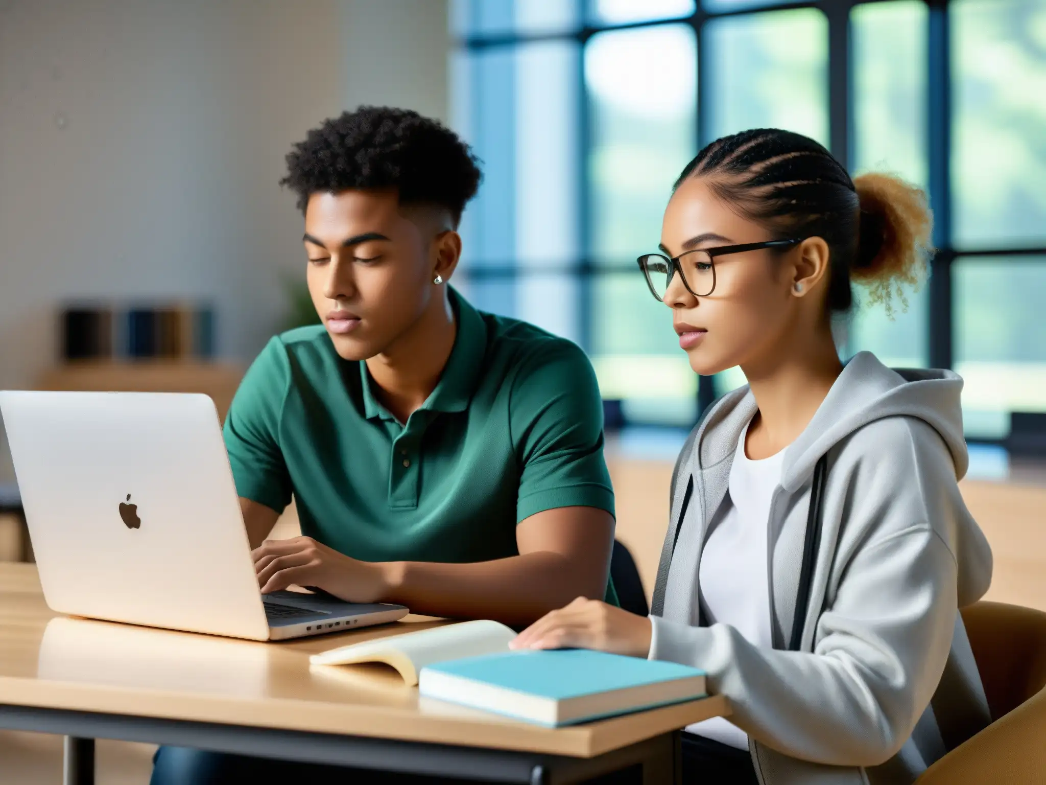 Estudiante comprometido en aprendizaje virtual Un estudiante concentrad@ en el aprendizaje virtual, con un espacio organizado y conexión a internet estable