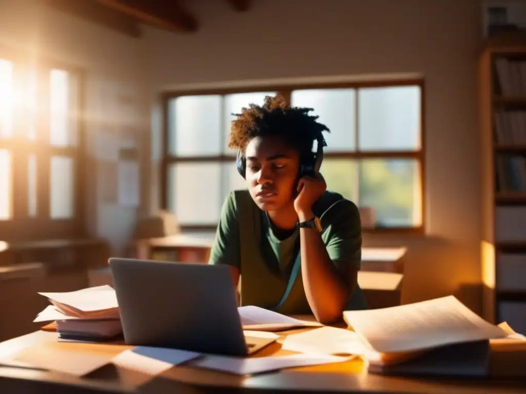 Estudiante luchando con conexión a internet Estudiante frustrado por mala conexión internet en aprendizaje virtual