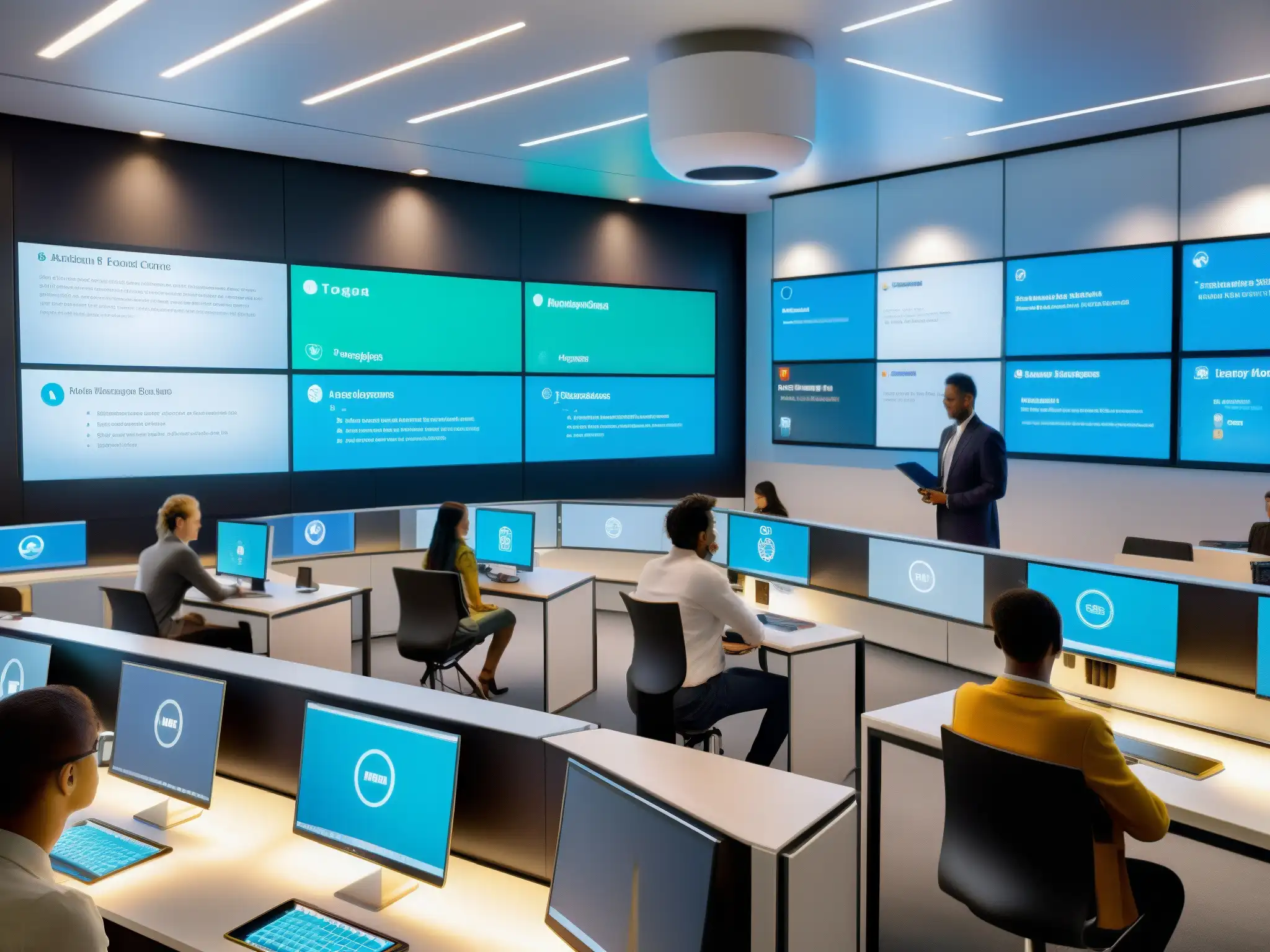 Clase virtual futurista: estudiantes comprometidos y eficiencia educativa Estudiantes en aula virtual usando herramientas de gestión del tiempo