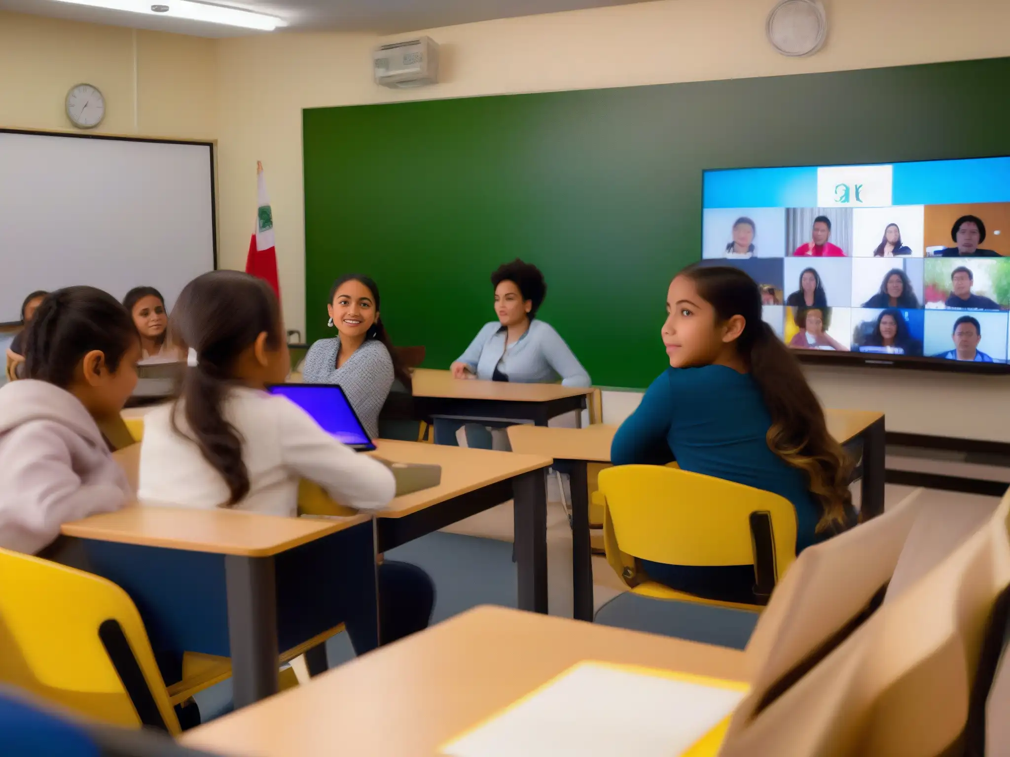 Clase virtual llena de entusiasmo en Chihuahua Estudiantes de Chihuahua participan con entusiasmo en videoconferencia educativa, implementar videoconferencias en educación rural