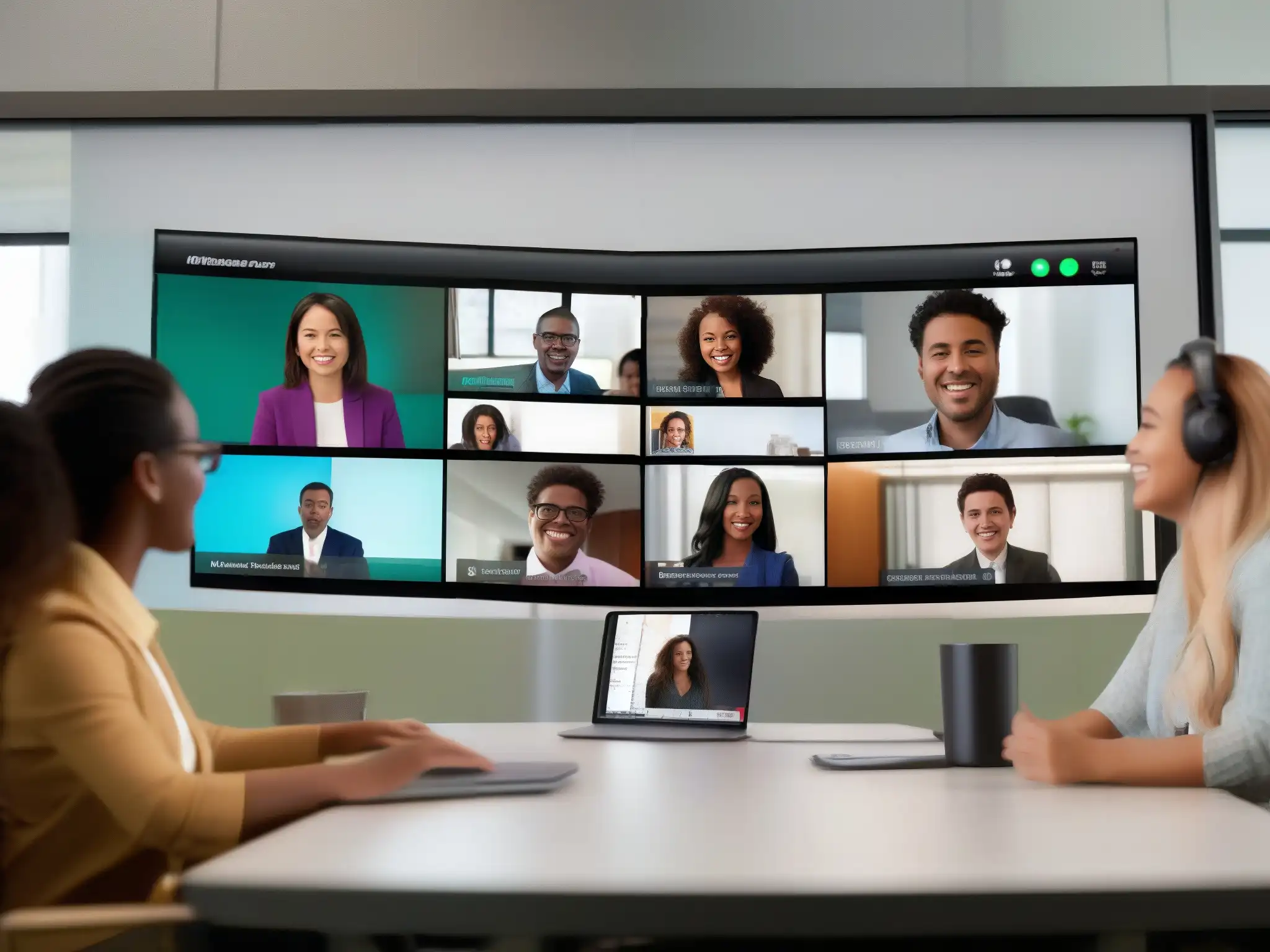 Clase virtual interactiva con Webex Education Connector Estudiantes y profesores participan en una animada clase online usando Webex Education Connector, la mejor herramienta videoconferencia educativa
