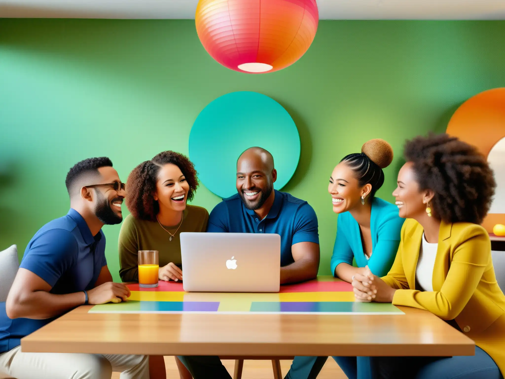 Reunión familiar virtual llena de alegría y conexión Organizar eventos familiares virtuales: Alegría y conexión en una reunión virtual familiar llena de diversidad y calidez